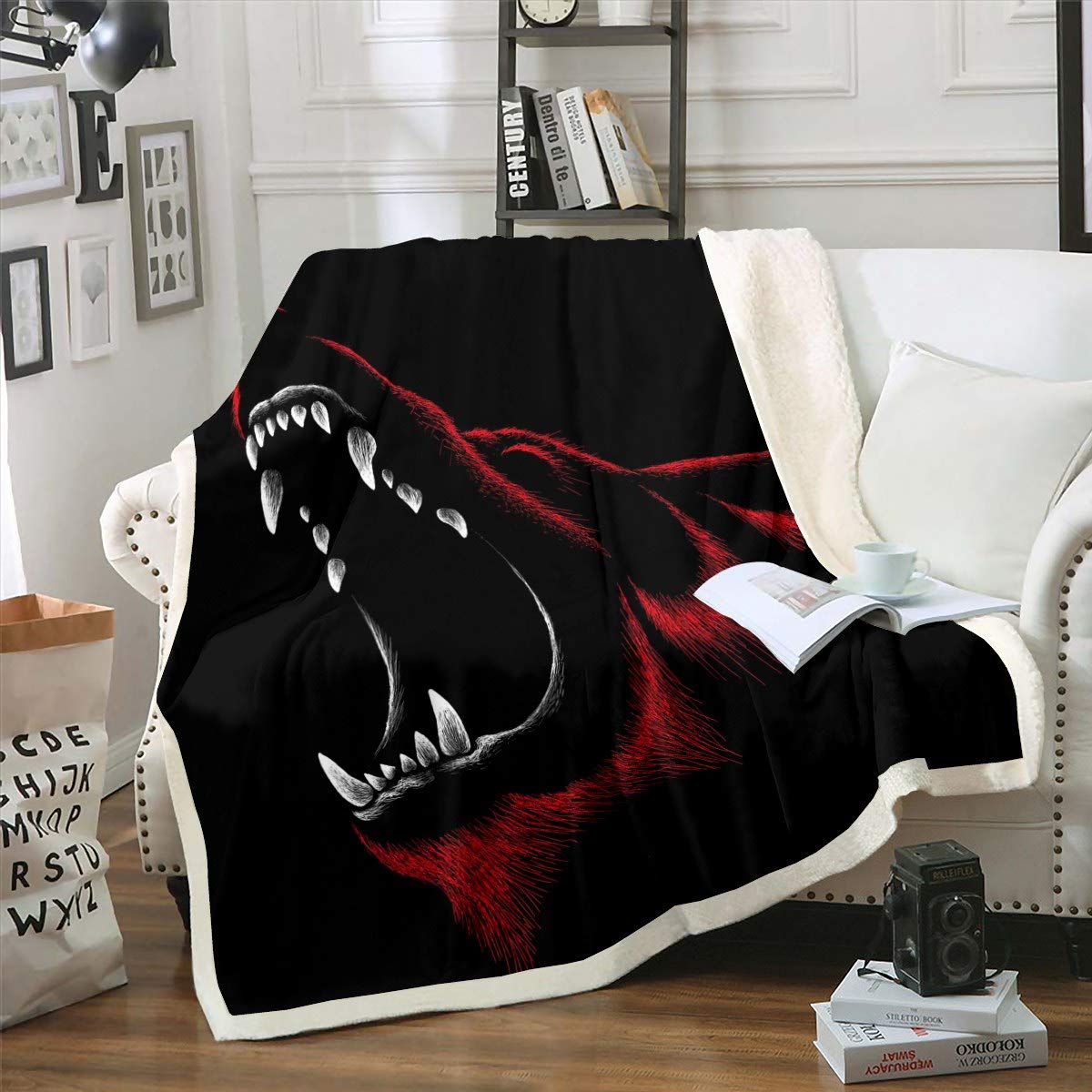 Feelyou Wolf Print Fleece Blanket for Kids, Boys & Teens - 60
