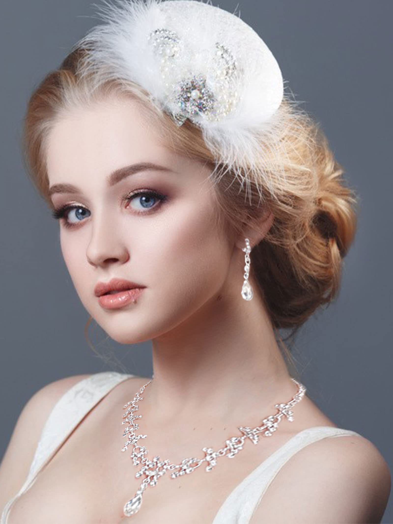 Sparkling Silver Crystal Bridal Jewelry Set - Necklace & Earrings for Weddings, Prom, Bridesmaids & Special Occasions | Elegant Wedding Guest Jewelry for Women