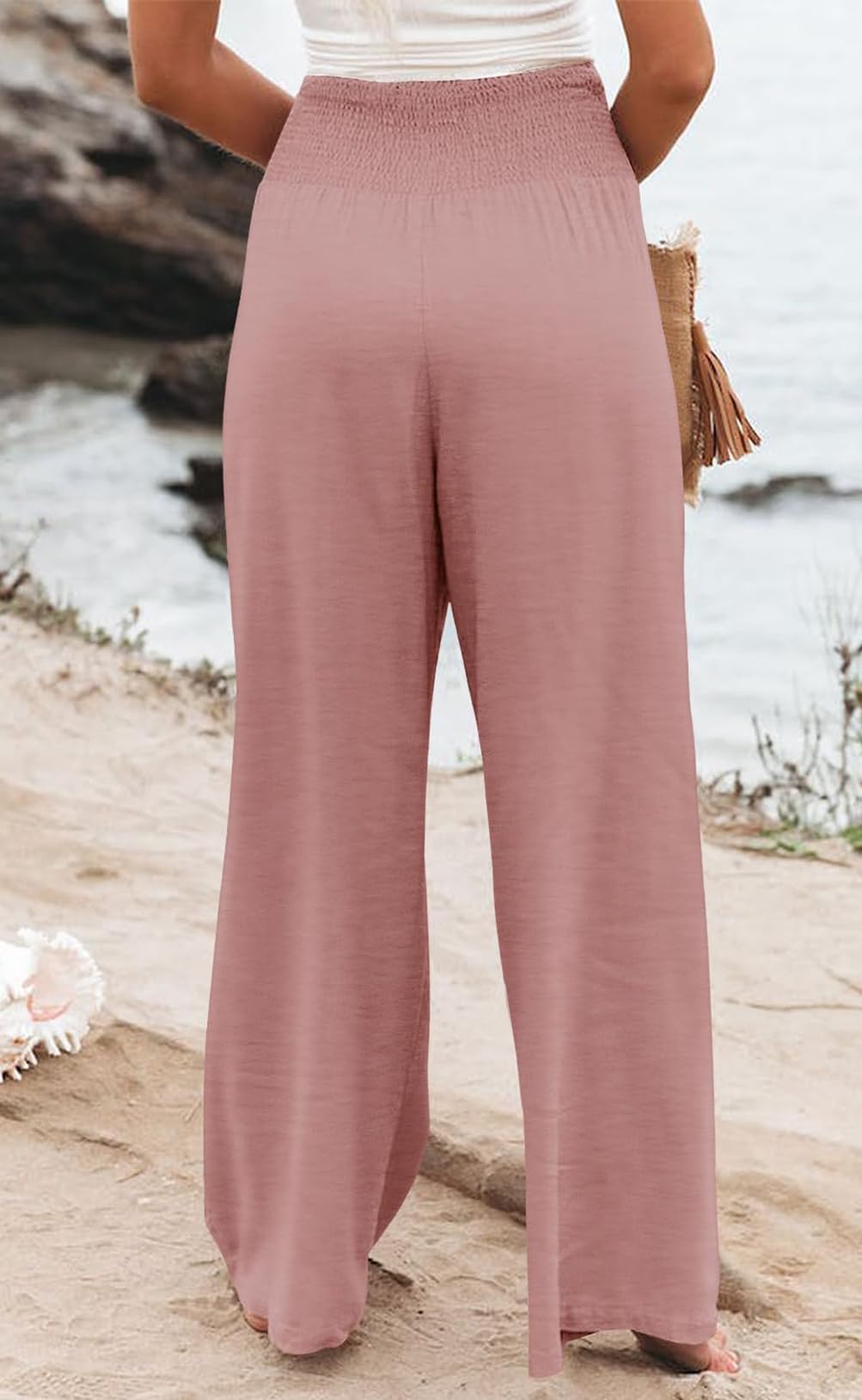 Elegant High Waisted Palazzo Pants for Women - Wide Leg Business Casual Work Trousers with Pockets | Office Wear, Travel & Formal Occasions