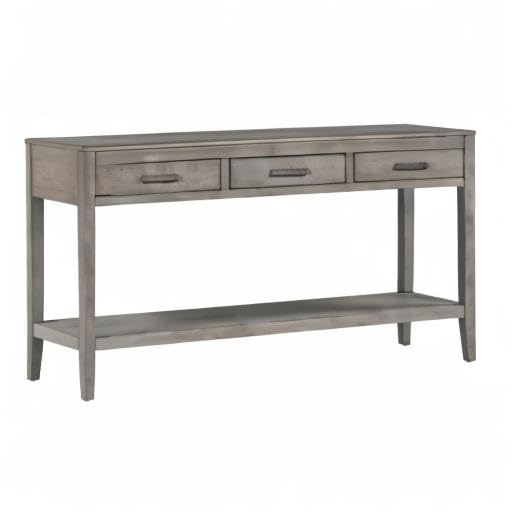 Modern Gray 3-Drawer Console Table with Shelf - Entryway Sofa Table for Hallway, Living Room, Foyer & Corridor - Perfect for Home Decor & Small Space Organization