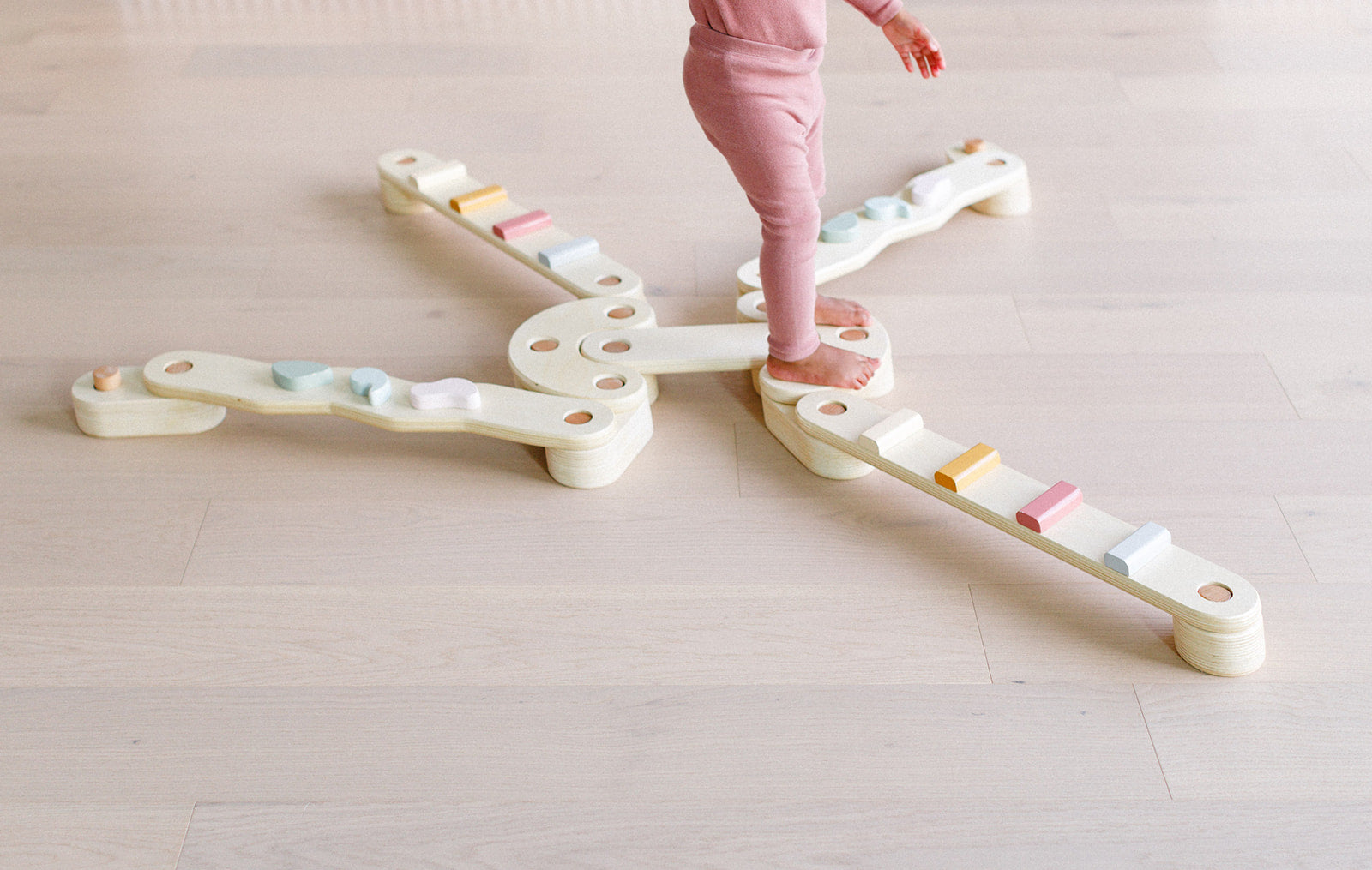 Step N' Balance Kids Wooden Balance Beam & Building Blocks Set - Fun Indoor Play for Toddlers, Preschool Gymnastics & Motor Skills Development