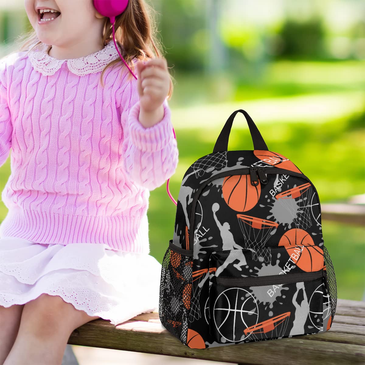 OSAM SPACE Basketball Backpack for Boys & Kids - 12 Inch Small Sports Backpack with Chest Strap - Perfect for School, Gym & Basketball Practice