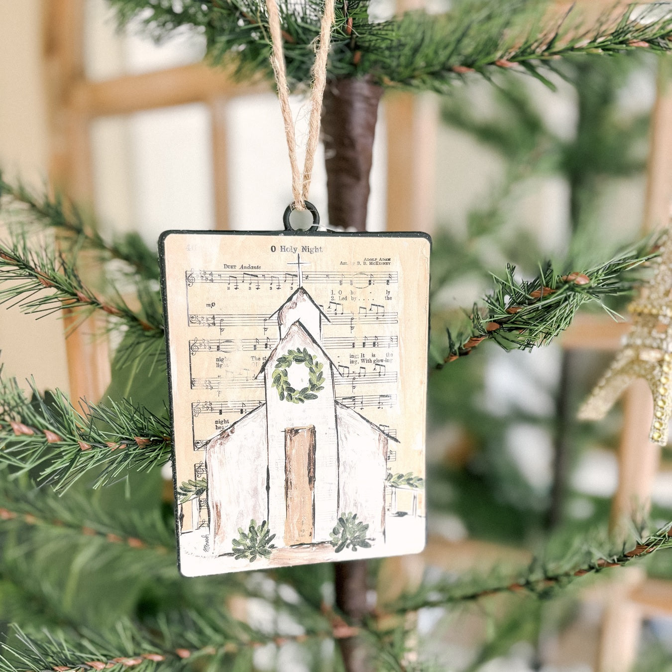 6-Piece Double Sided Christmas Music Sheet Ornaments - Religious Holiday Tree Decorations for Church, Home & Office (Perfect for Xmas Tree, Gift Wrapping & Holiday Party Decor)
