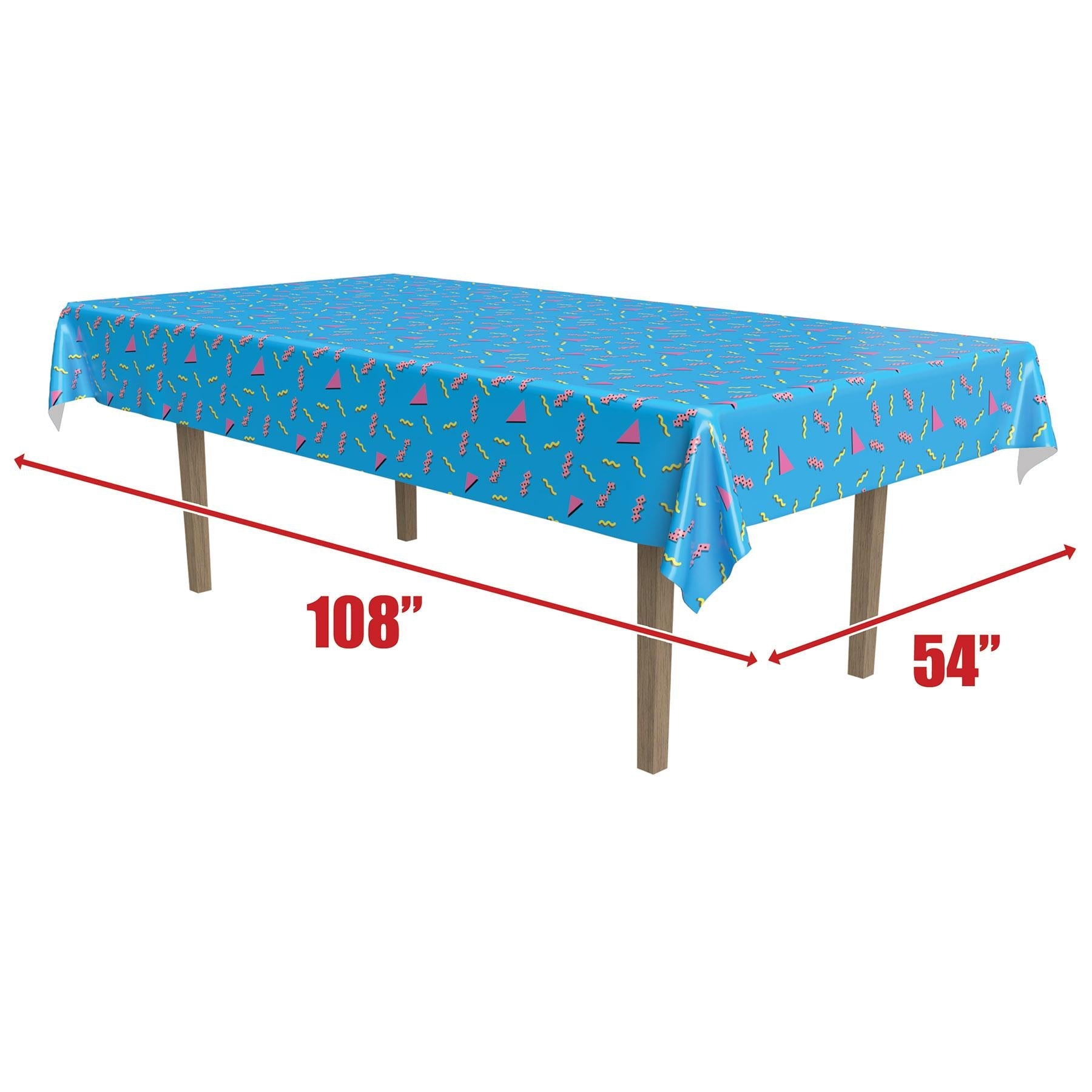 90s Themed Party Table Covers - 12 Pack Retro Disposable Tablecloths for Birthday, Graduation & 80s 90s Nostalgia Parties - Perfect for Decorations & Photo Backdrops