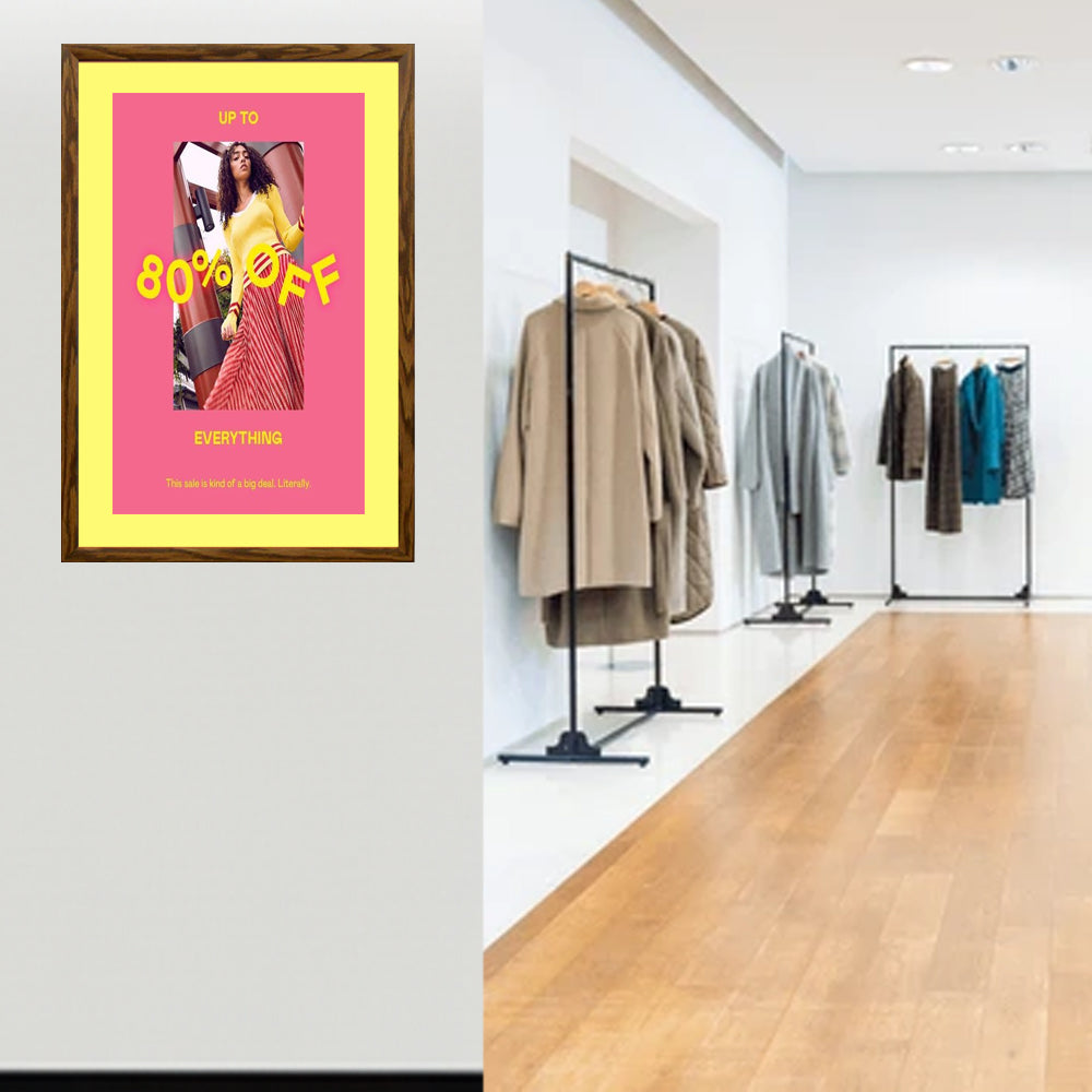 24x48 Designer Wood Snap Frames for Posters - 4 Wide Matboard - Perfect for Art Displays, Gallery Exhibits & Home Decor