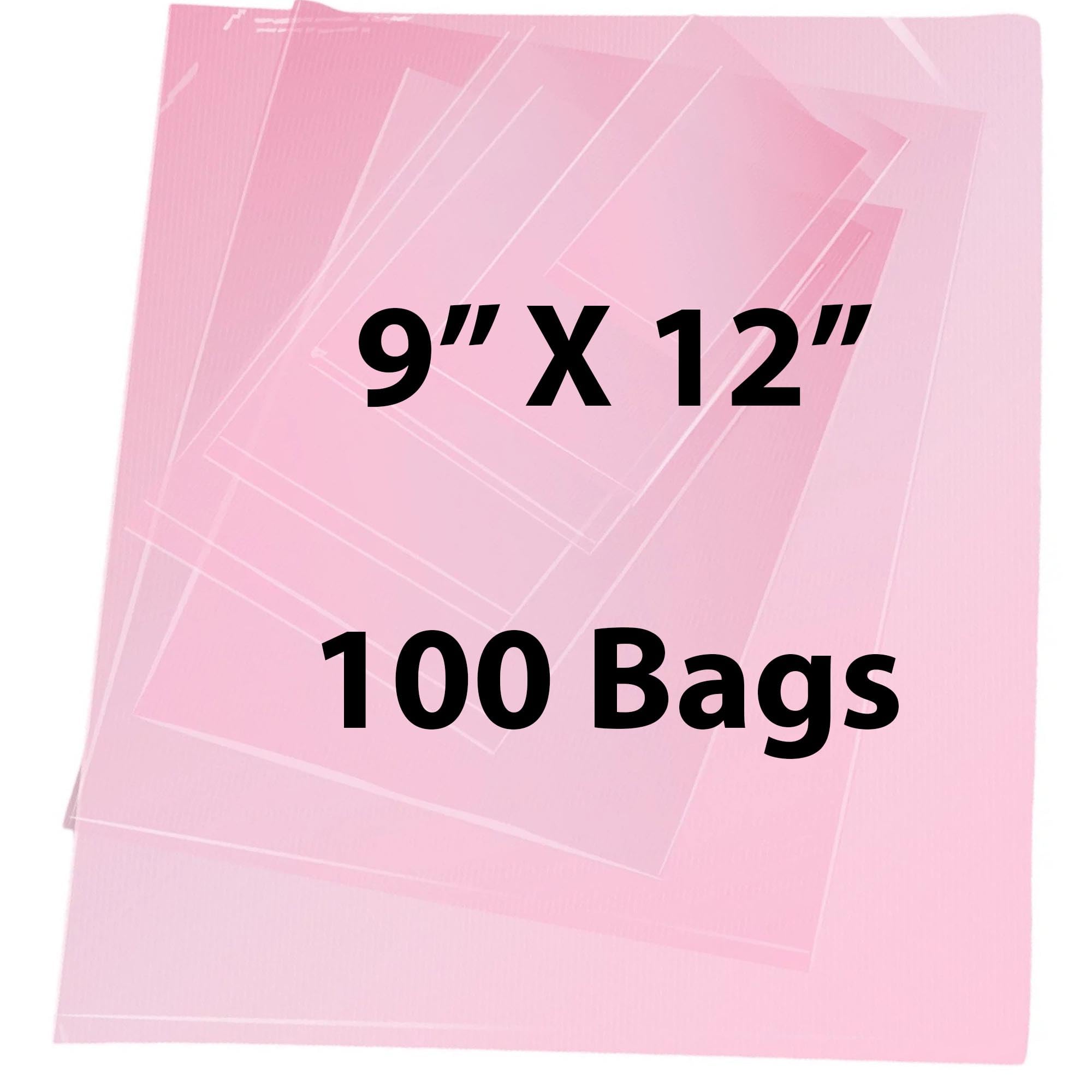 Pink Anti-Static Plastic Flat Bags 9x12 Inches - 100 Pack of 2 Mil Heavy Duty Heat Sealable Bags for Product Packaging | Small Business Storage & Shipping Supplies | Perfect for Electronics, Crafts & Retail Items