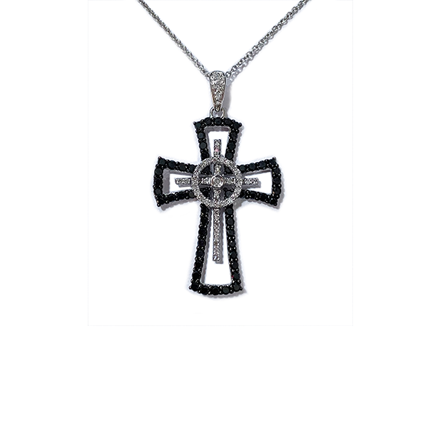14K White Gold Black Diamond Pendant Necklace for Women - Elegant Dainty Jewelry Gift for Anniversary, Valentine's Day & Special Occasions