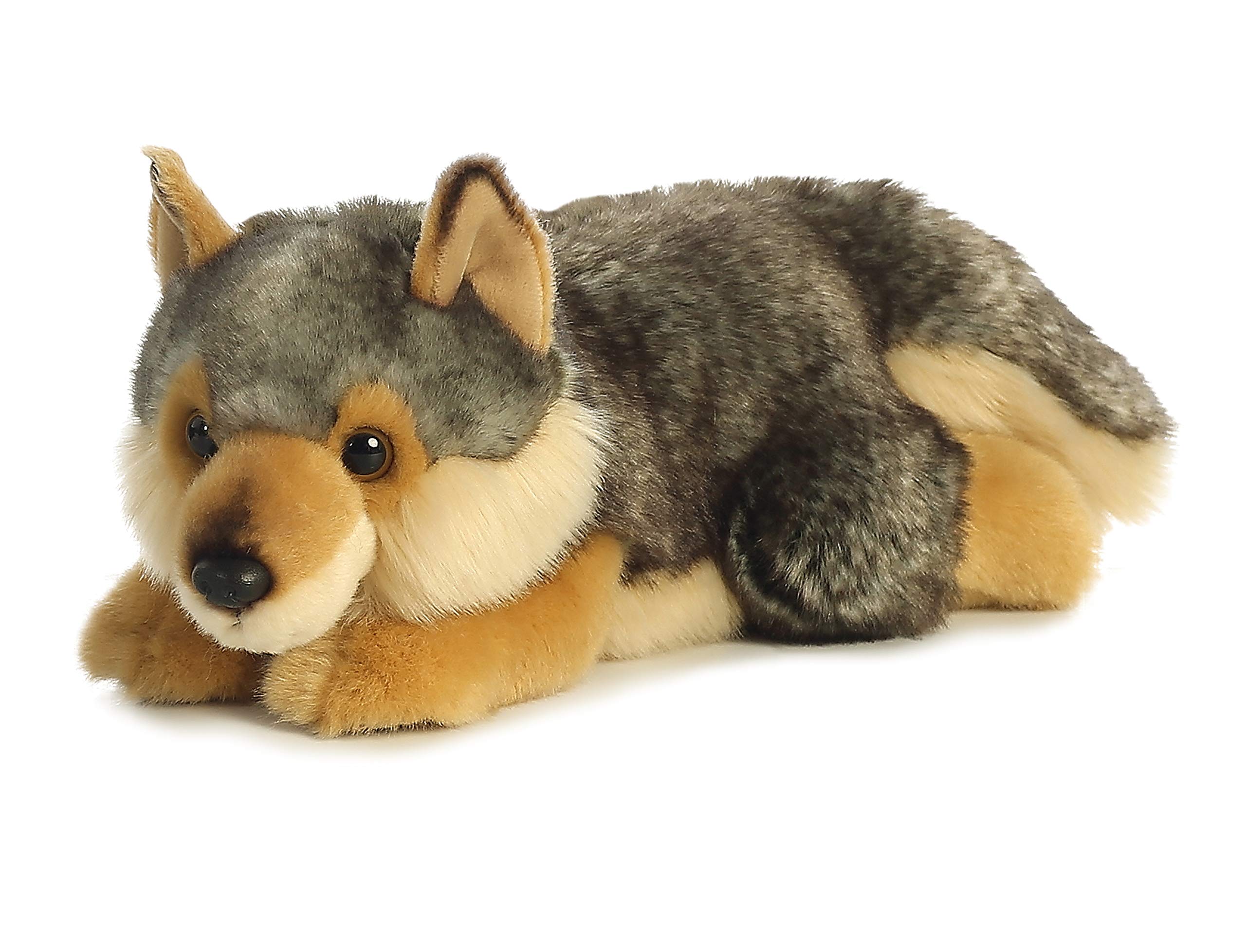 Aurora® Realistic Miyoni® Lying Wolf Plush Toy - 11
