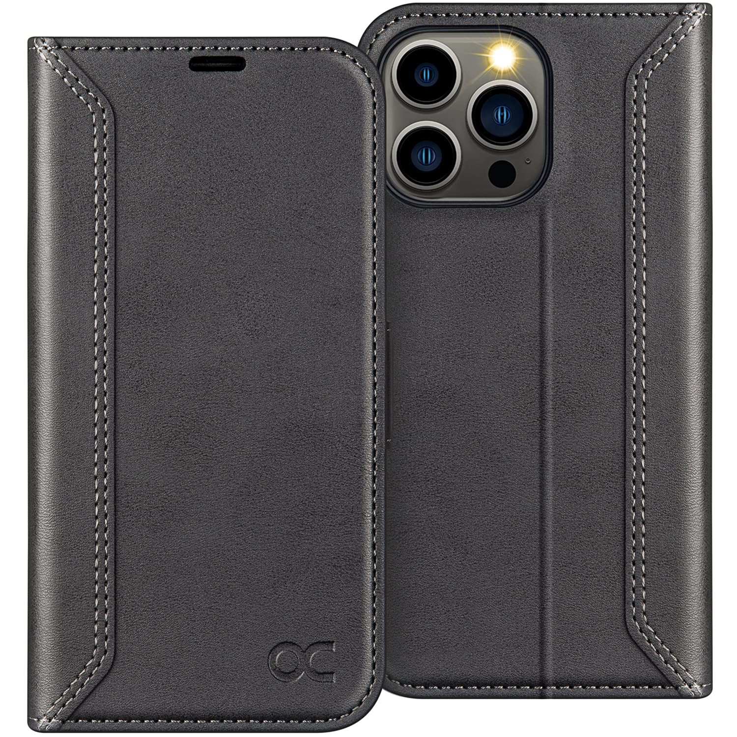OCASE iPhone 13 Pro Wallet Case with RFID Blocking & Stand - for Work & Travel