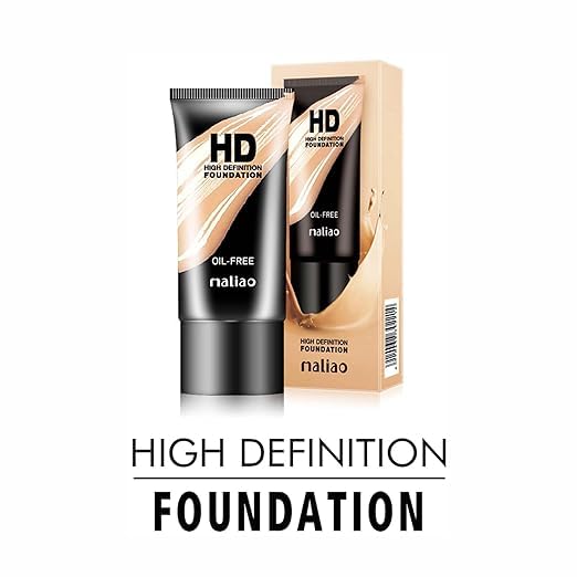 Maliao HD High Definition Oil-Free Foundation - Flawless Coverage, Matte Finish, Long-Lasting Wear (Natural Beige) | Perfect for Daily Makeup, Special Occasions & Photography