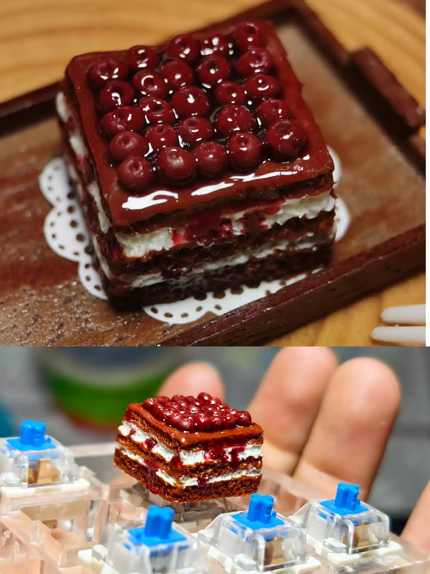 Handmade Resin Clay Food Collection Keycaps - Custom Stone Plastic Clay Artisan Keycaps for Mechanical Keyboards | Unique Keyboard Decor for Gaming & Office Use