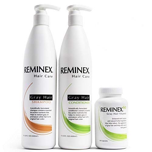 Color Restore Shampoo & Conditioner Set + Reminex 60 Volumizing Hair Vitamins – Natural Hair Repair System for Damaged Hair | Revitalizes Dry, Brittle Hair | Perfect for Color-Treated & Chemically Damaged Hair at Home or Salon Use