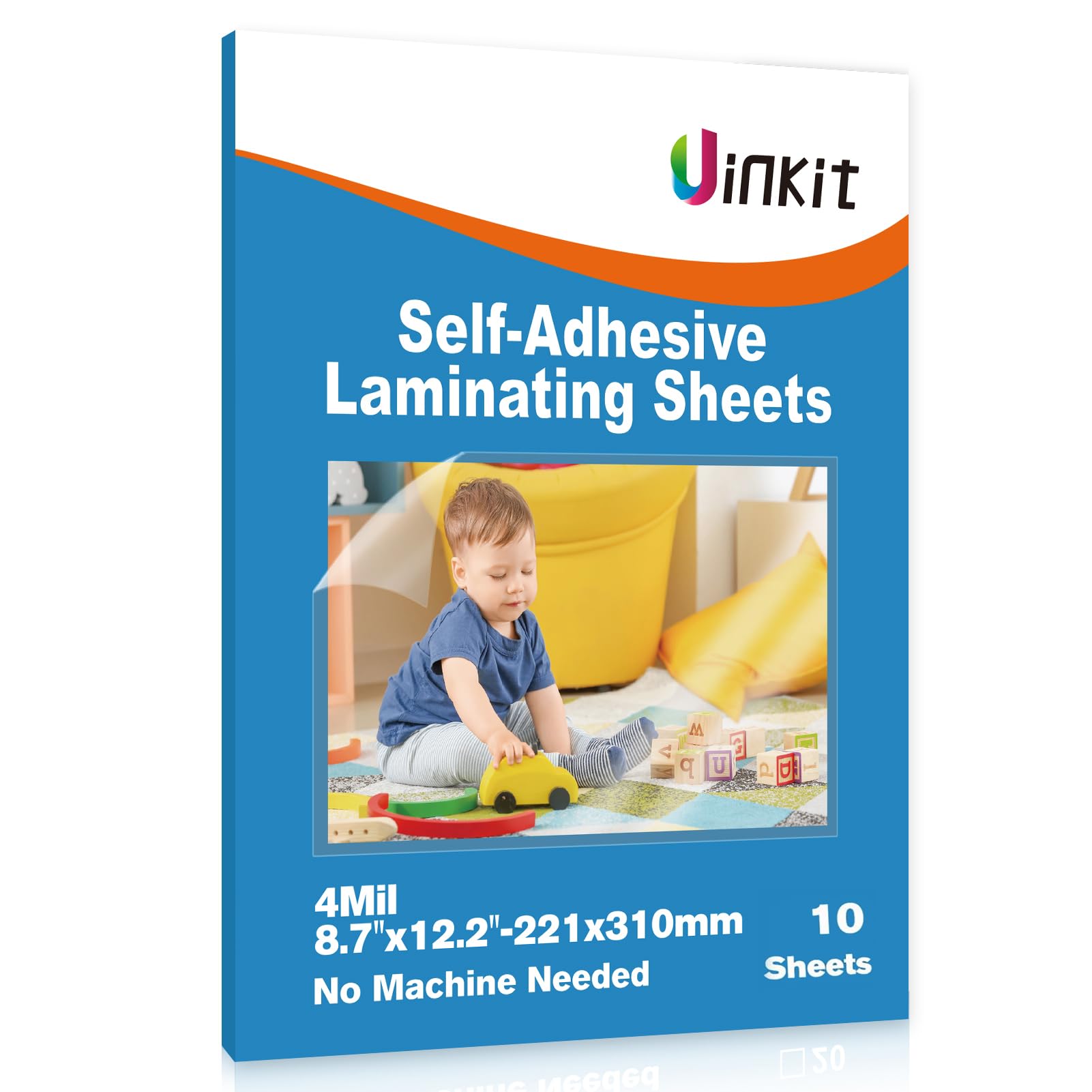 Uinkit Self-Adhesive Laminating Sheets - 4Mil Thick, 10 Pack (8.7