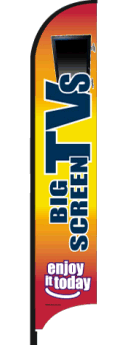 Feather Flag Banner for Big Screen TVs - High Visibility Advertising Flag Only - Perfect for Retail Stores, Car Dealerships & Outdoor Events