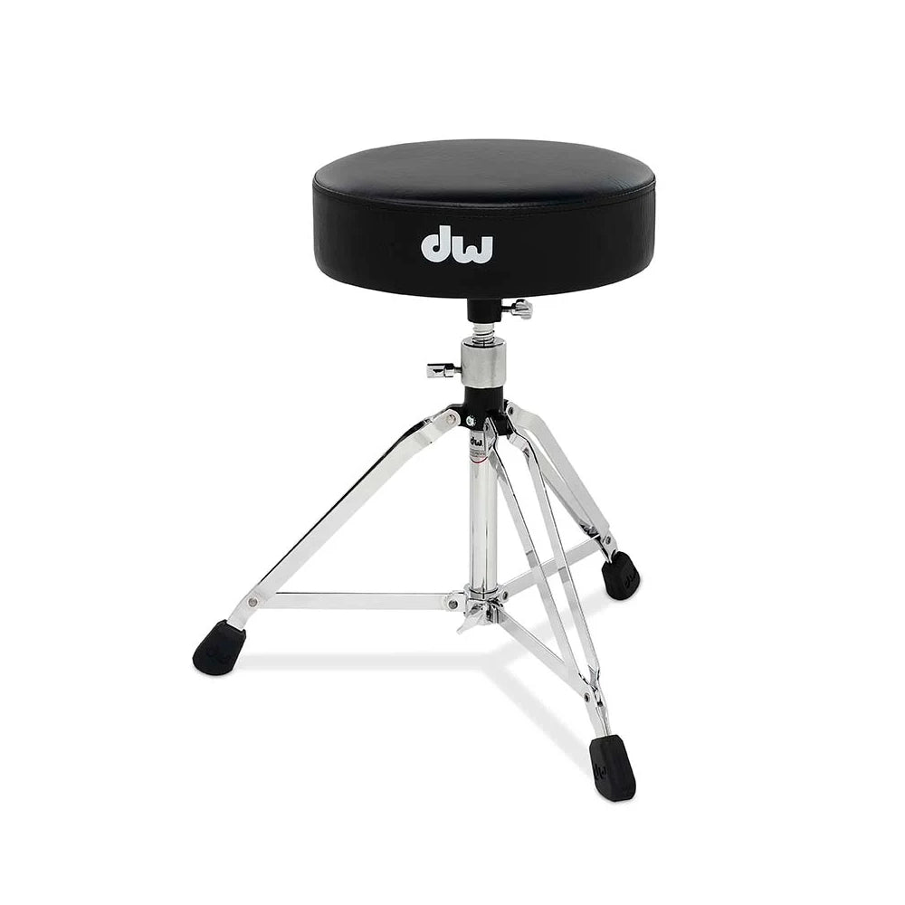 DW 5000 Series Round Base Drum Throne - Adjustable Height Drum Stool for Drummers - Perfect for Live Performances, Studio Recording & Practice Sessions