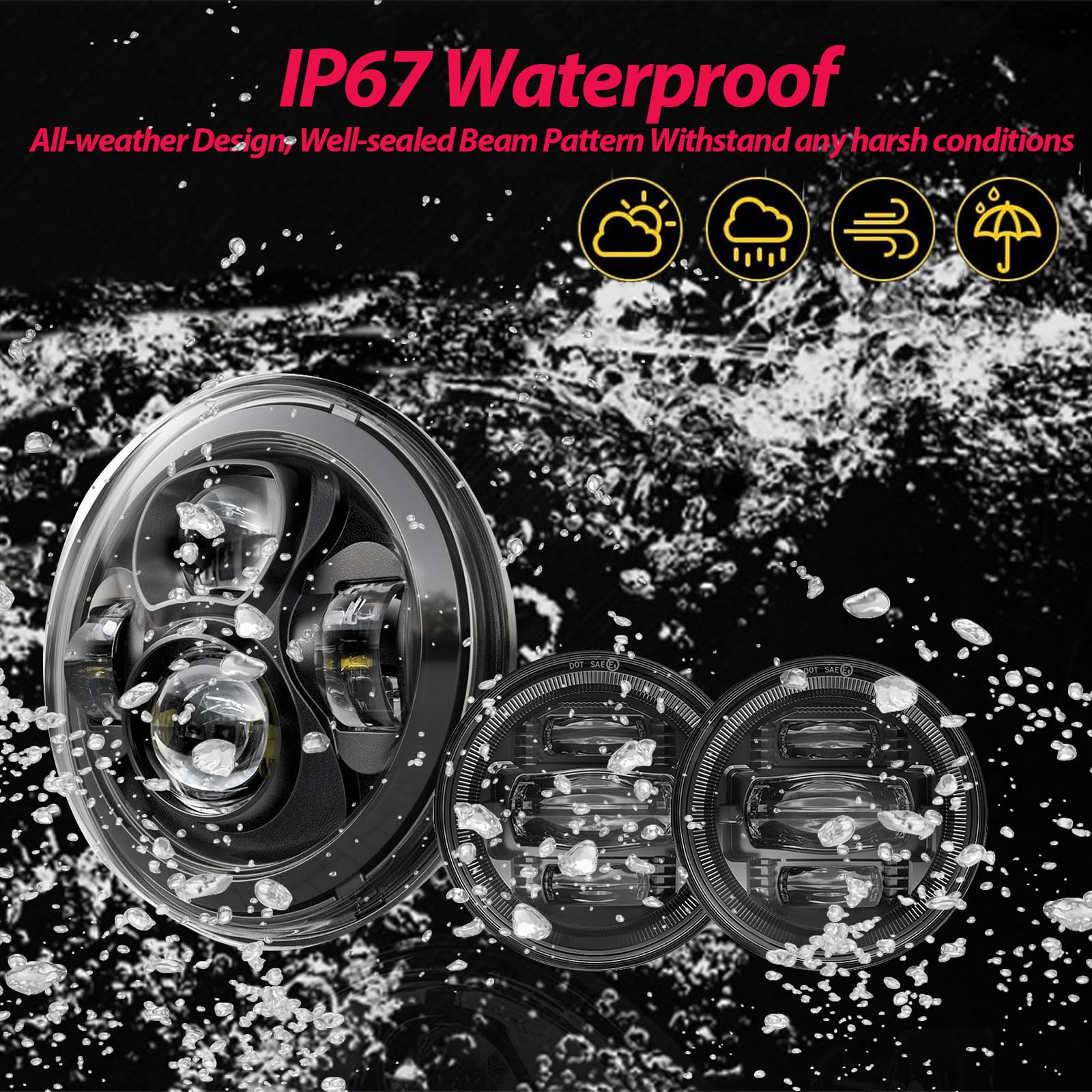 7 Inch Motorcycle LED Headlight with 4.5