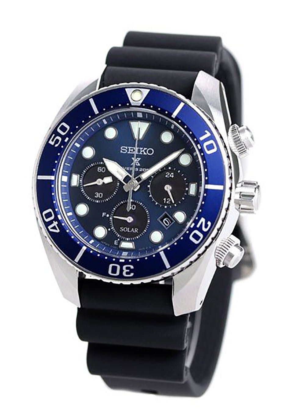 SEIKO PROSPEX Diver Scuba Solar Chronograph Watch SBDL063 - Made in Japan JDM - Professional Dive Watch for Scuba Diving & Water Sports