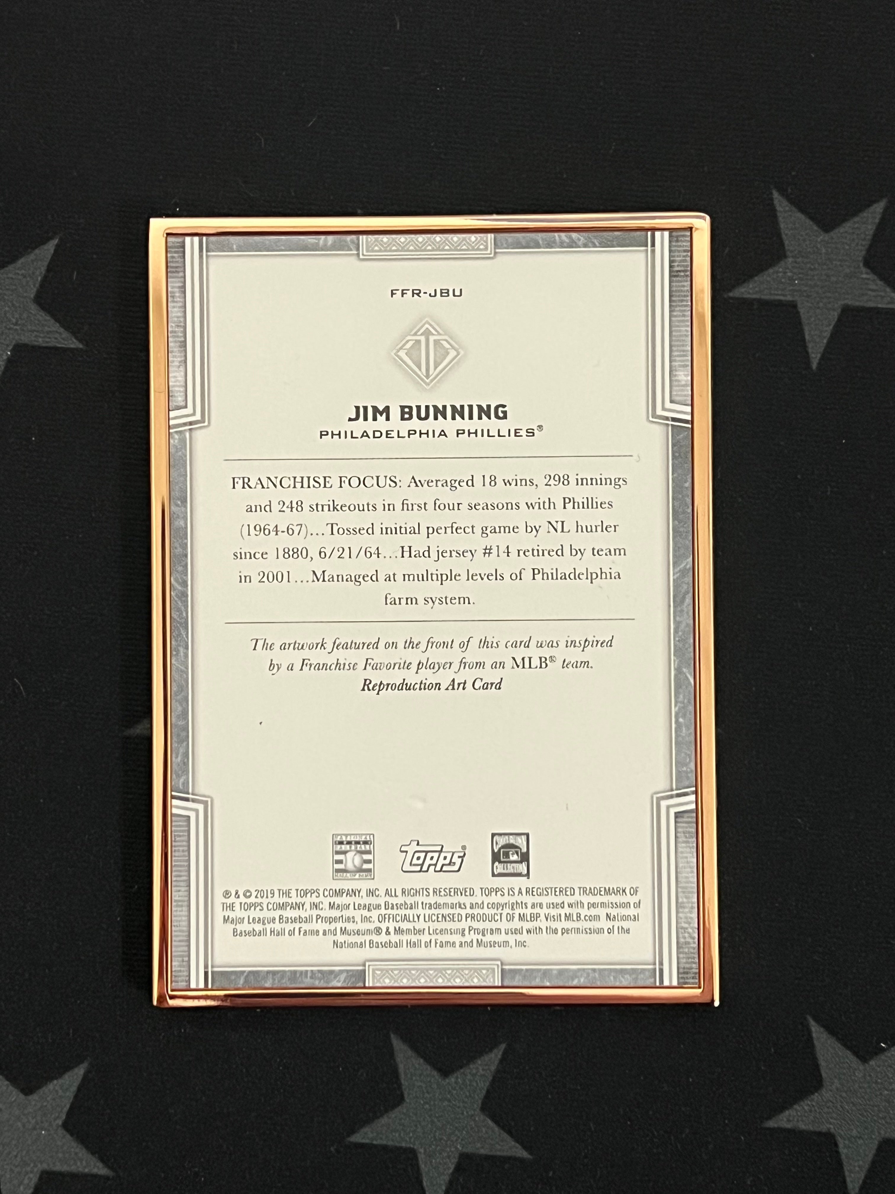 2019 Topps Transcendent Jim Bunning #FFR JBU Franchise Favorites 76/100 - Rare Baseball Trading Card for Collectors & Fans - Perfect for Sports Memorabilia Displays & Investment Collections