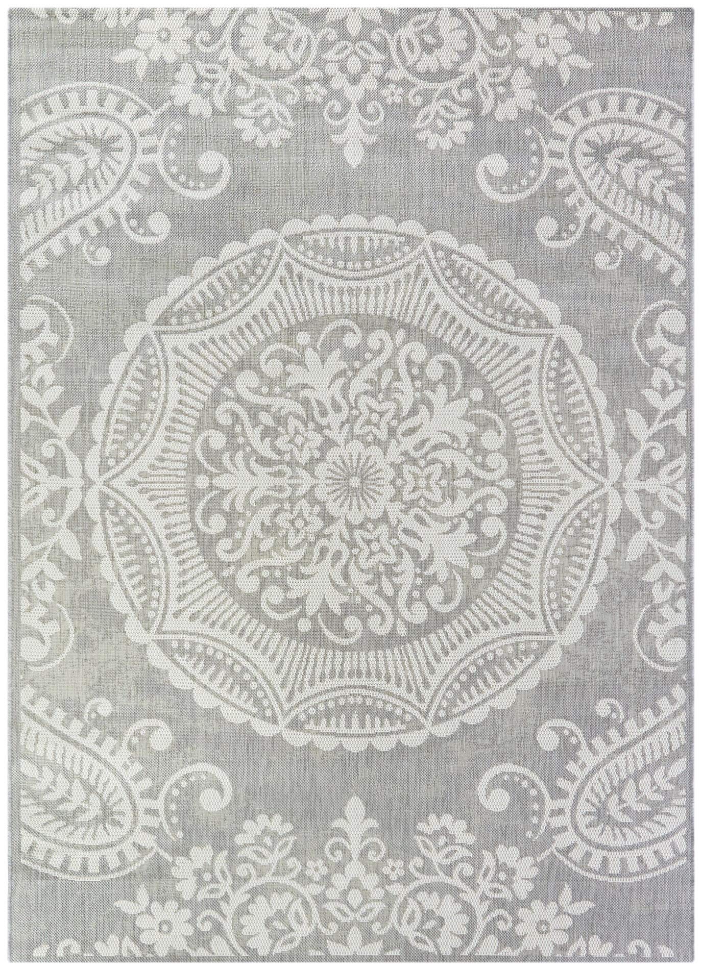 Townley Medallion Flatweave Indoor/Outdoor Area Rug - Durable & Stylish for Living Room, Patio, Bedroom Decor