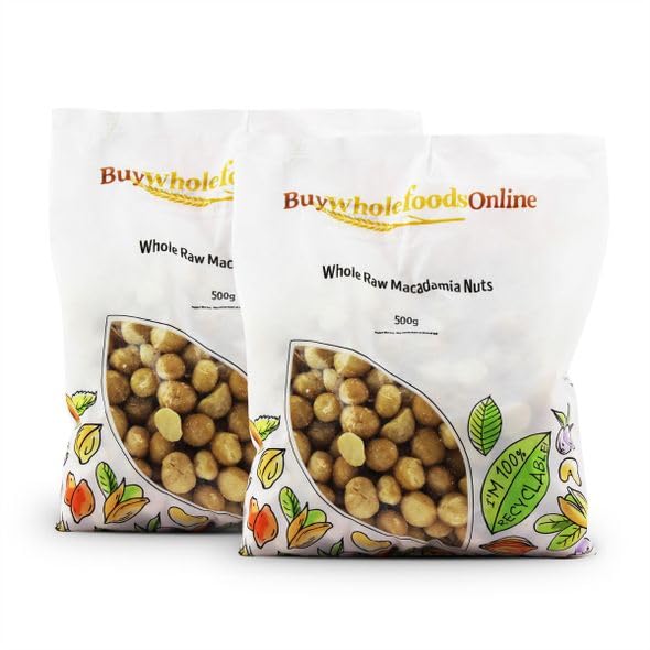 Organic Whole Raw Macadamia Nuts 2.2lb (1kg) - Premium Grade, Unsalted, Non-GMO - Perfect for Baking, Snacking & Healthy Recipes