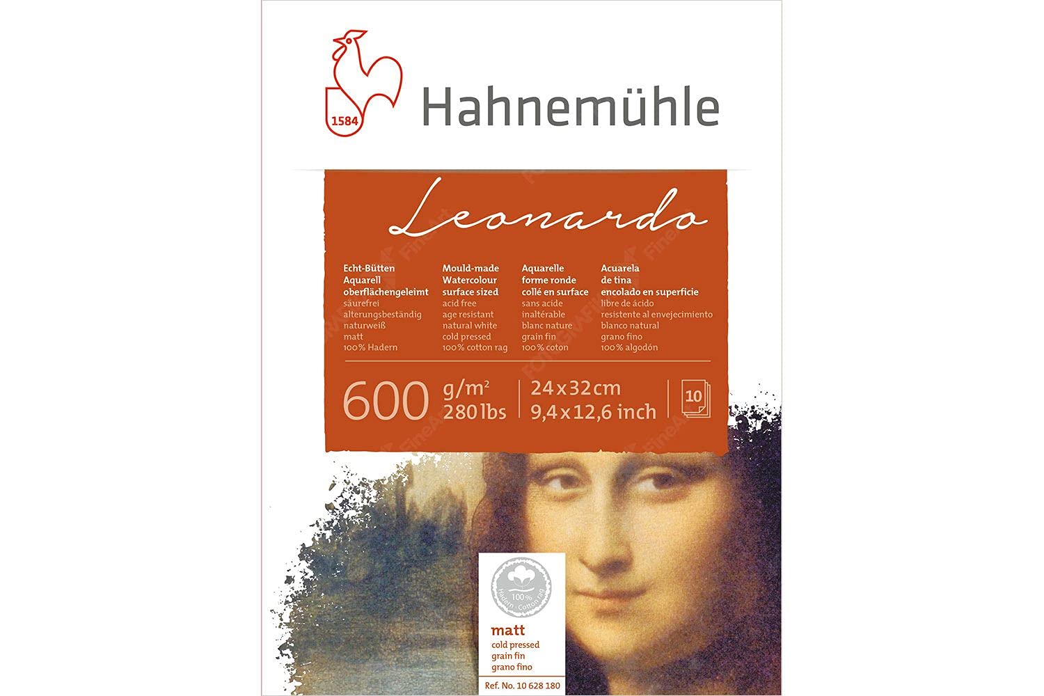 Premium Hahnemuhle Leonardo Watercolor Paper - 5 Sheets, 22