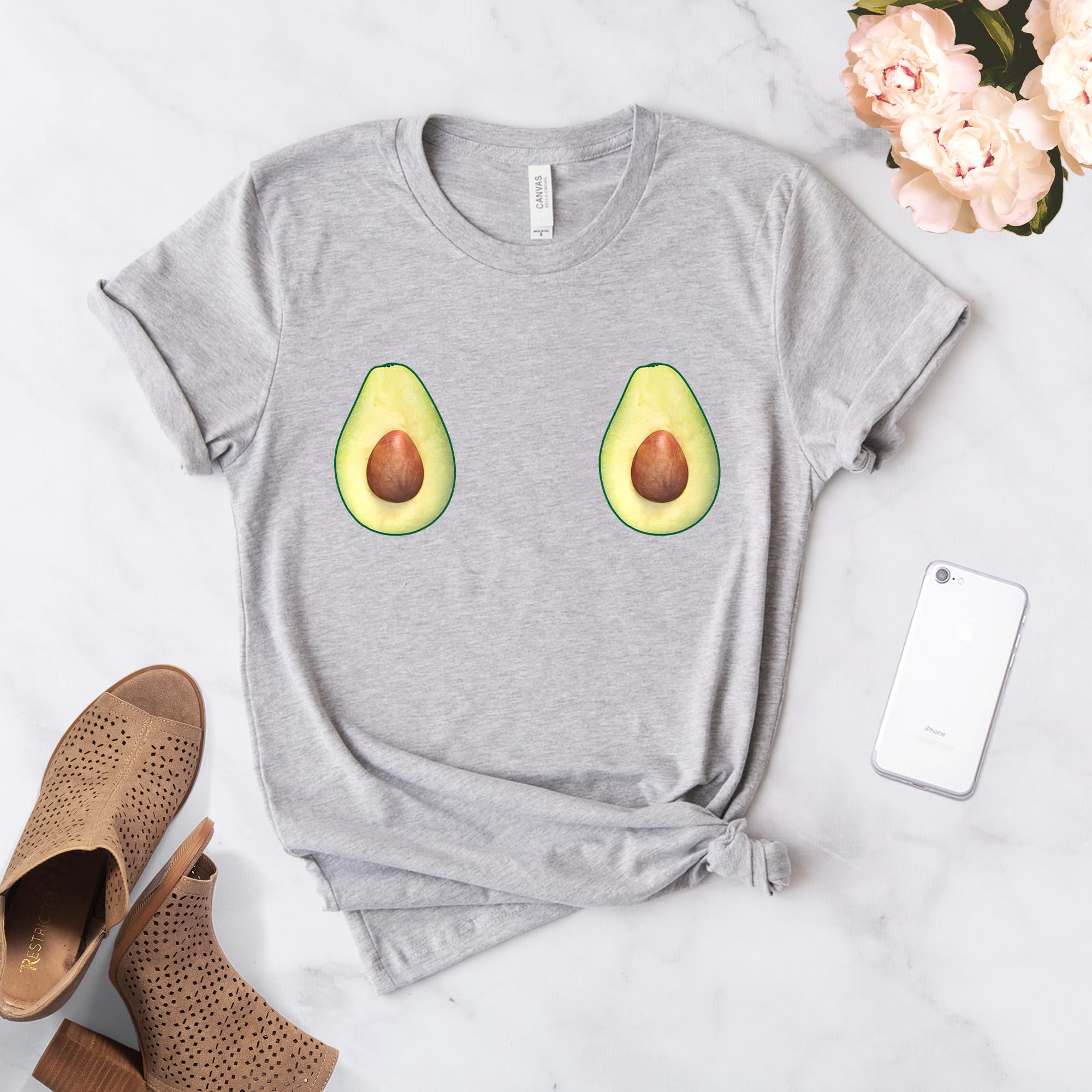 Avocado Print T-Shirt - Funny Vegan Gift for Women & Men - Soft Unisex Cotton Tee - Perfect for Plant Lovers, Gardening Enthusiasts & Eco-Friendly Lifestyle