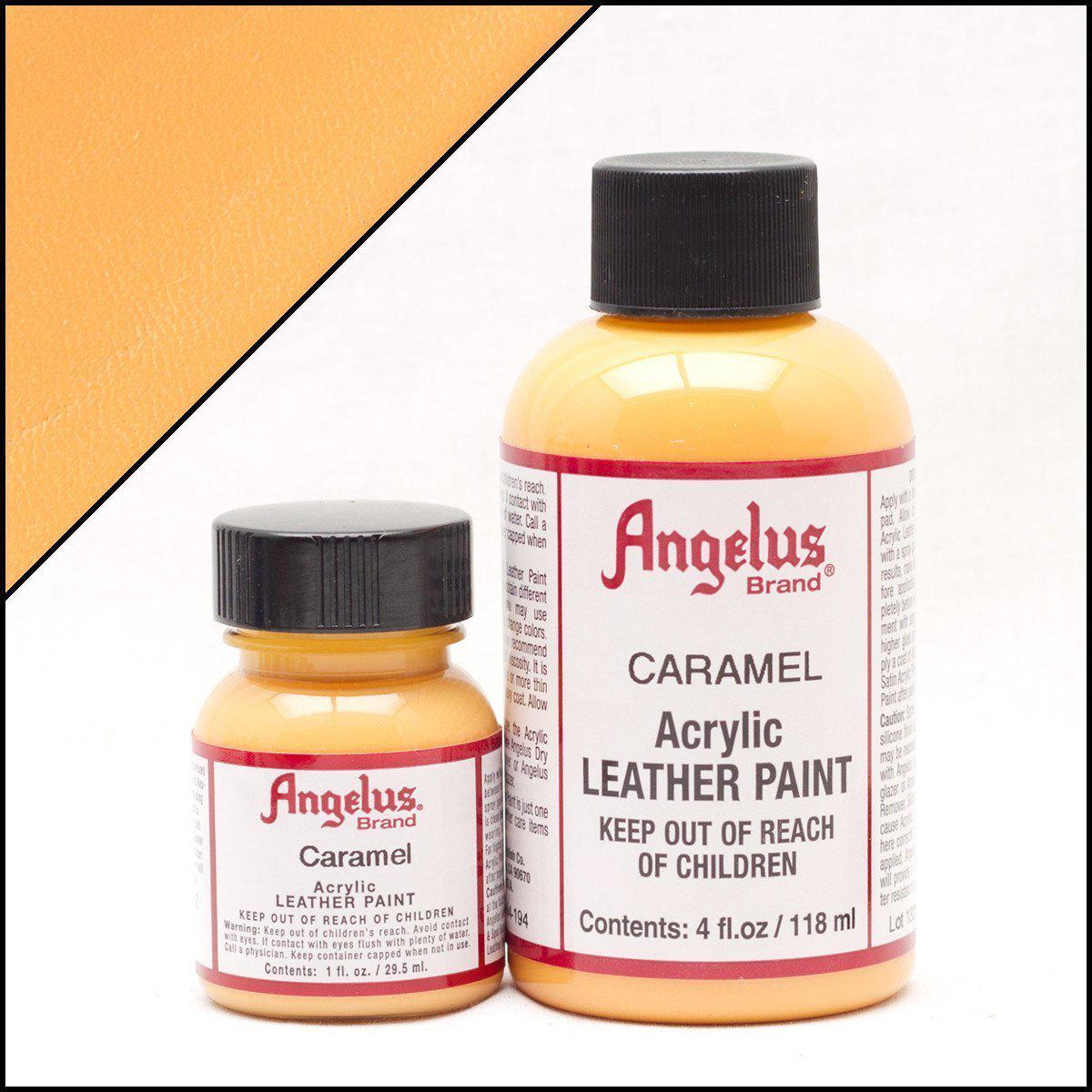 Angelus Caramel Leather Paint - 1oz Bottle for DIY Shoe, Bag & Furniture Restoration | High-Quality Leather Dye for Crafting & Customization