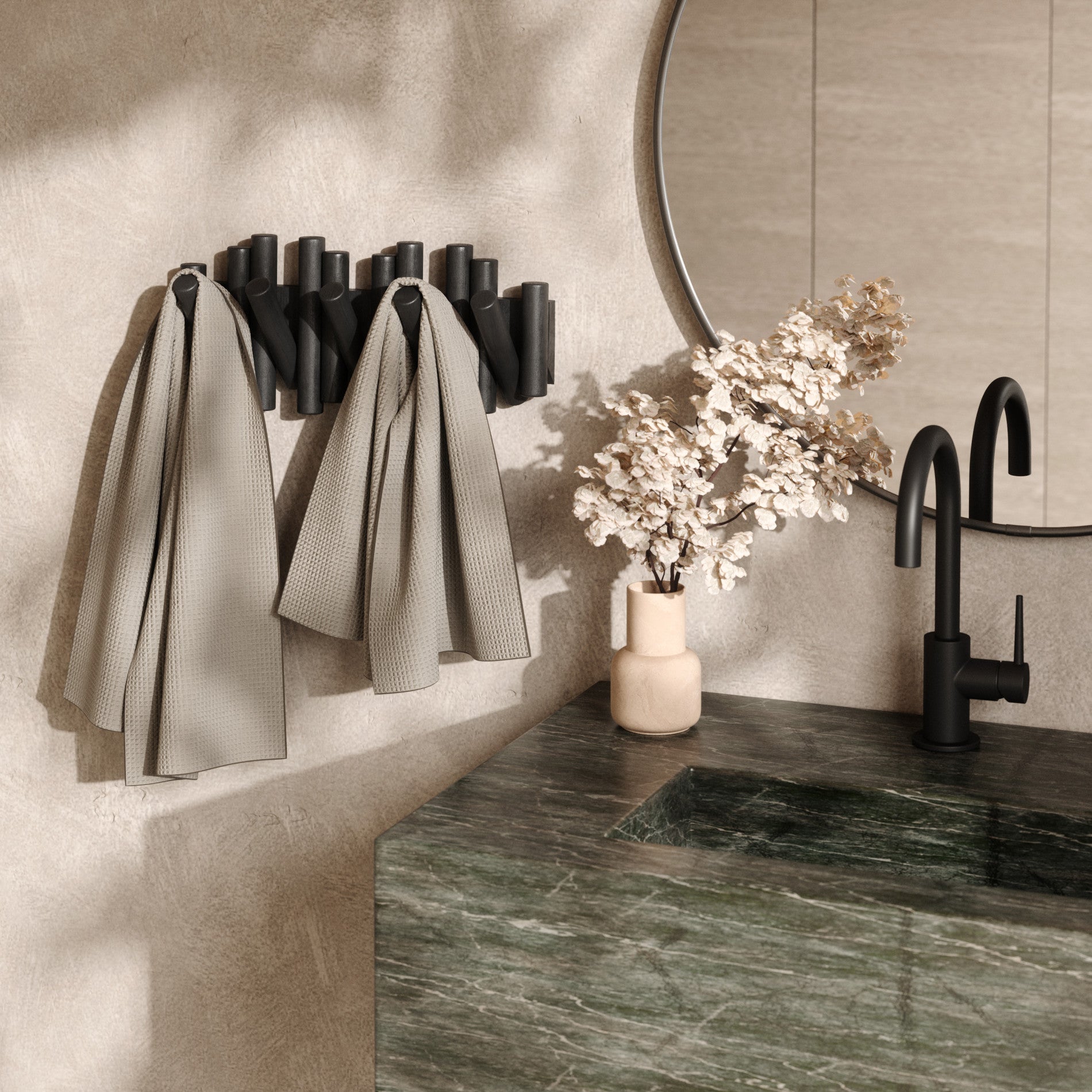 5-Pack Picket Wall Hooks - Heavy Duty Hanging Hooks for Coats, Hats, Keys & More - Perfect for Entryway, Bathroom, Kitchen & Garage Organization