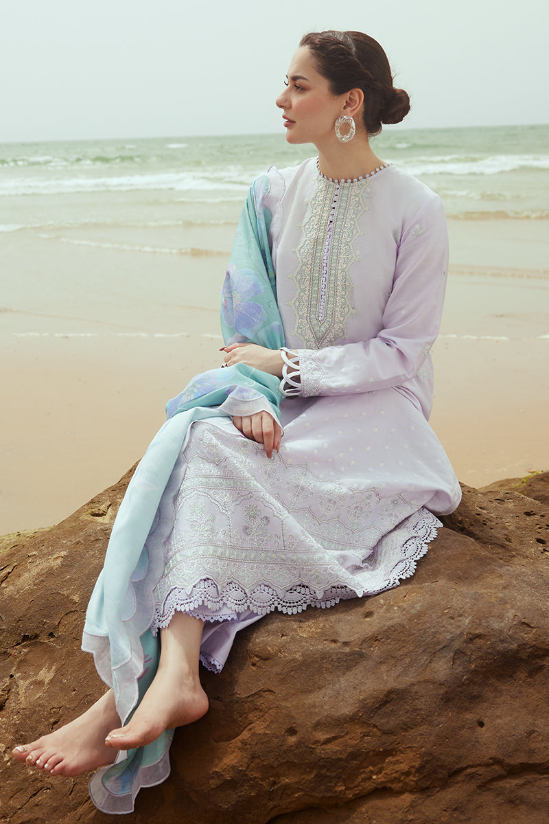 Lavender Dust 3-Piece Satin Embroidered Suit Set for Women – Elegant Formal Wear for Weddings, Parties & Special Occasions