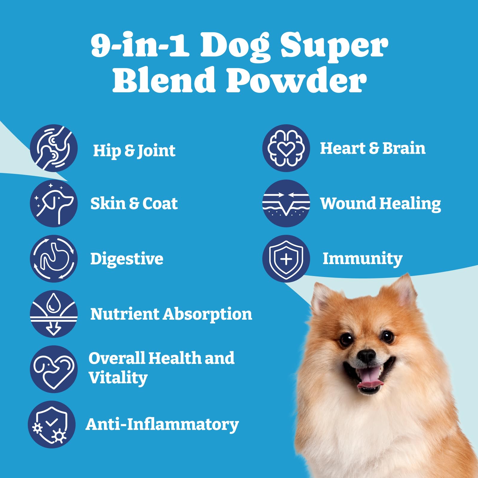 Premium 9-in-1 Dog Supplement Powder with Iceland Fish Oil - Multivitamin for Gut Health, Hip & Joint Support - 6.35oz Fish Flavor - Perfect for Active Dogs & Senior Canine Wellness