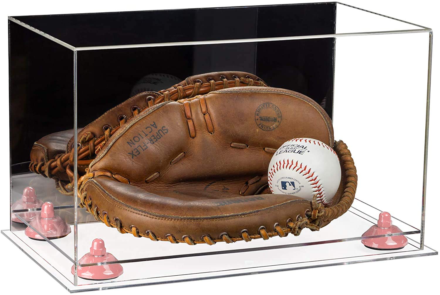 Premium Acrylic Full-Size Baseball Catcher's Glove Display Case - Clear Protective Box for Collectible Sports Memorabilia & Home Decor