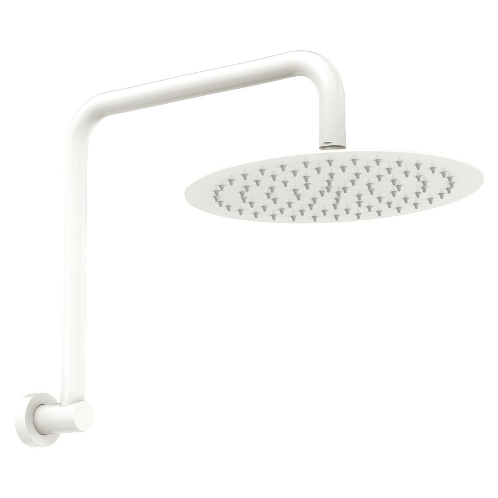 Fienza 411125MW A Kaya Gooseneck Shower Arm Set in Matte White - Modern Bathroom Faucet Replacement for Spa-Like Shower Experience