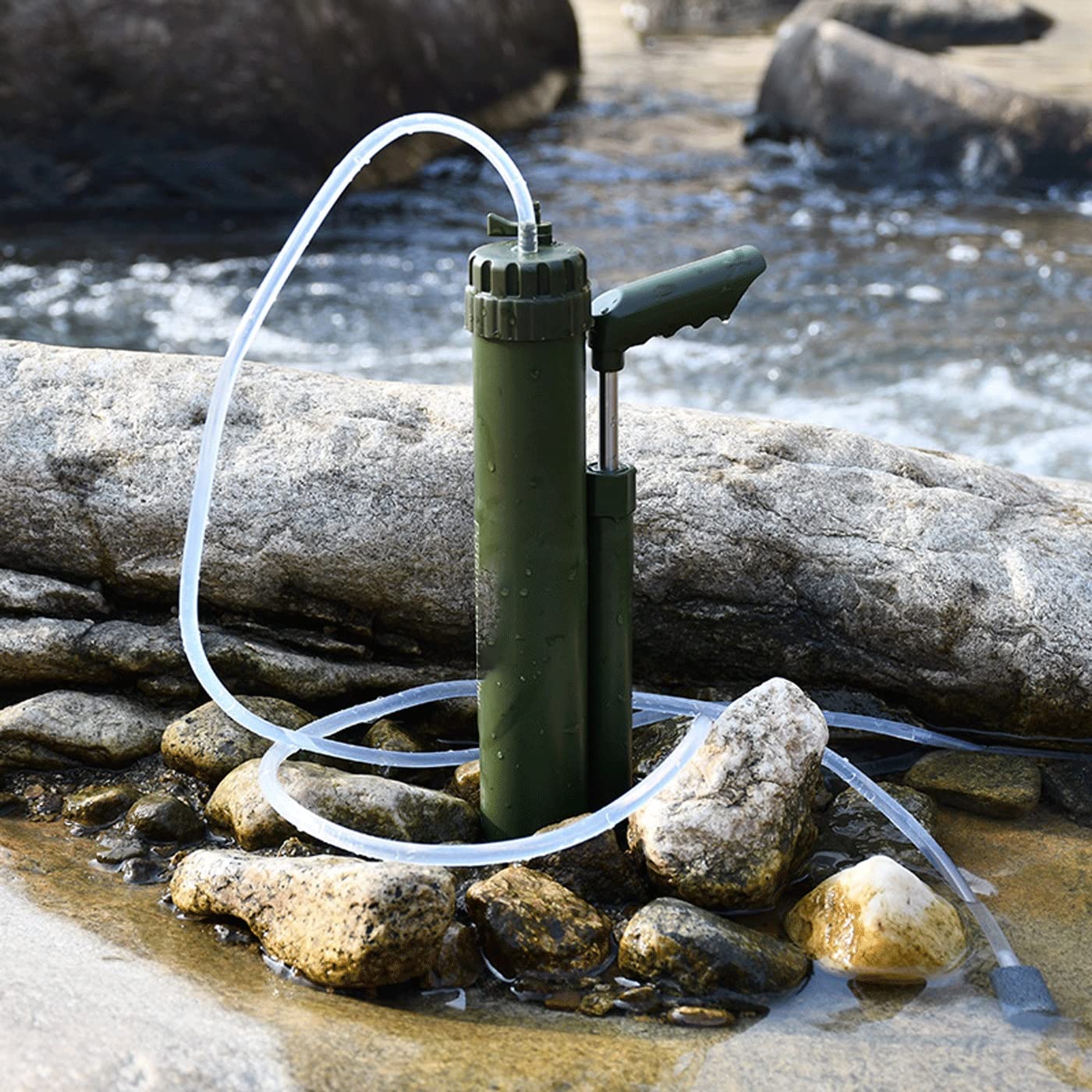 Portable Reverse Osmosis Water Filtration System - 0.01 Micron High Precision Water Purifier for Hiking, Camping, Travel & Emergency Survival Gear | Compact & Lightweight | Perfect for Outdoor Adventures, Disaster Preparedness & Off-Grid Living (Green)