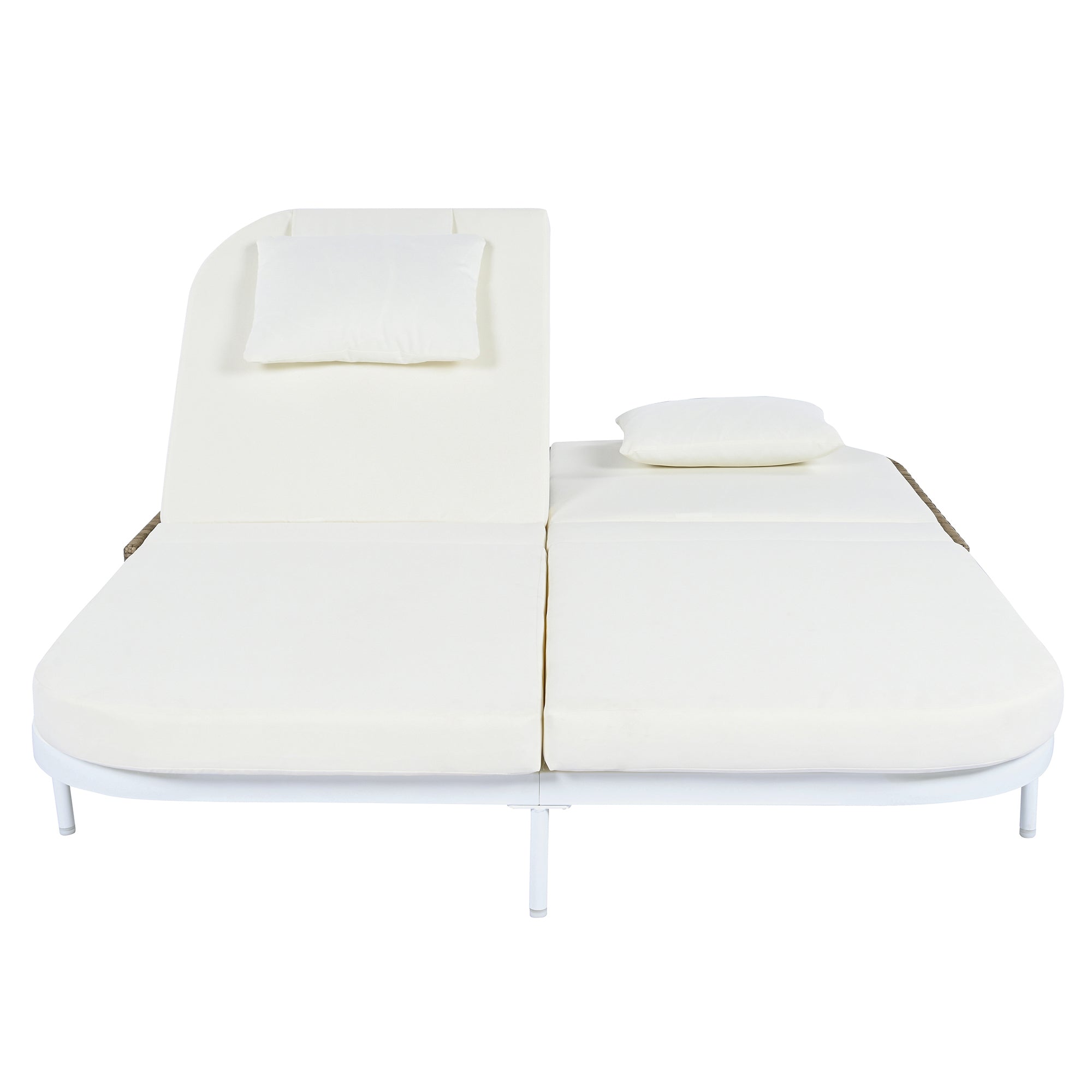Outdoor Rattan Daybed with 5-Position Adjustable Backrest & Removable Cushions - Perfect for Patio, Garden, Backyard and Poolside Relaxation