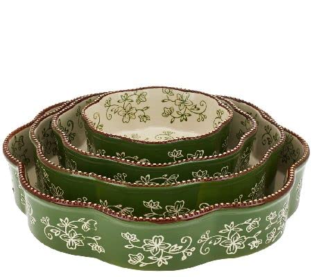 Temp-tations 4-Piece Scalloped Round Nested Cake Pans Set - 12