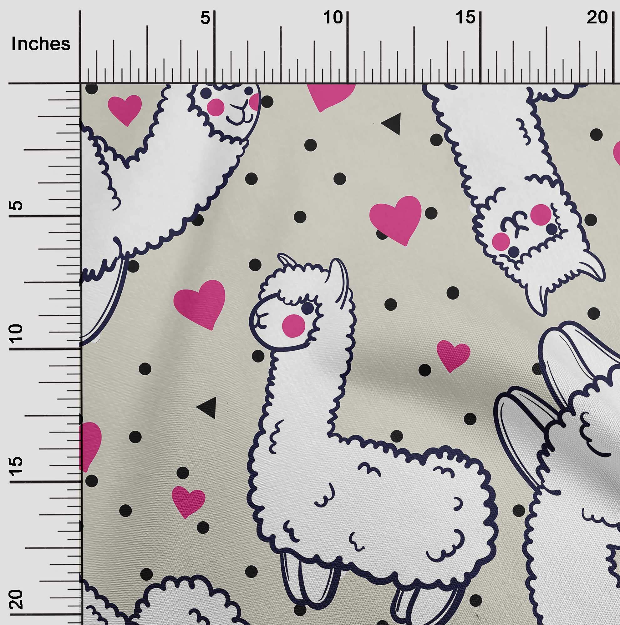 oneOone Velvet Beige Fabric for Sheep Nursery Decor & Craft Projects - 58 Inch Wide Printed Fabric by The Yard | Perfect for DIY Home Decor, Baby Room Design, and Sewing Projects