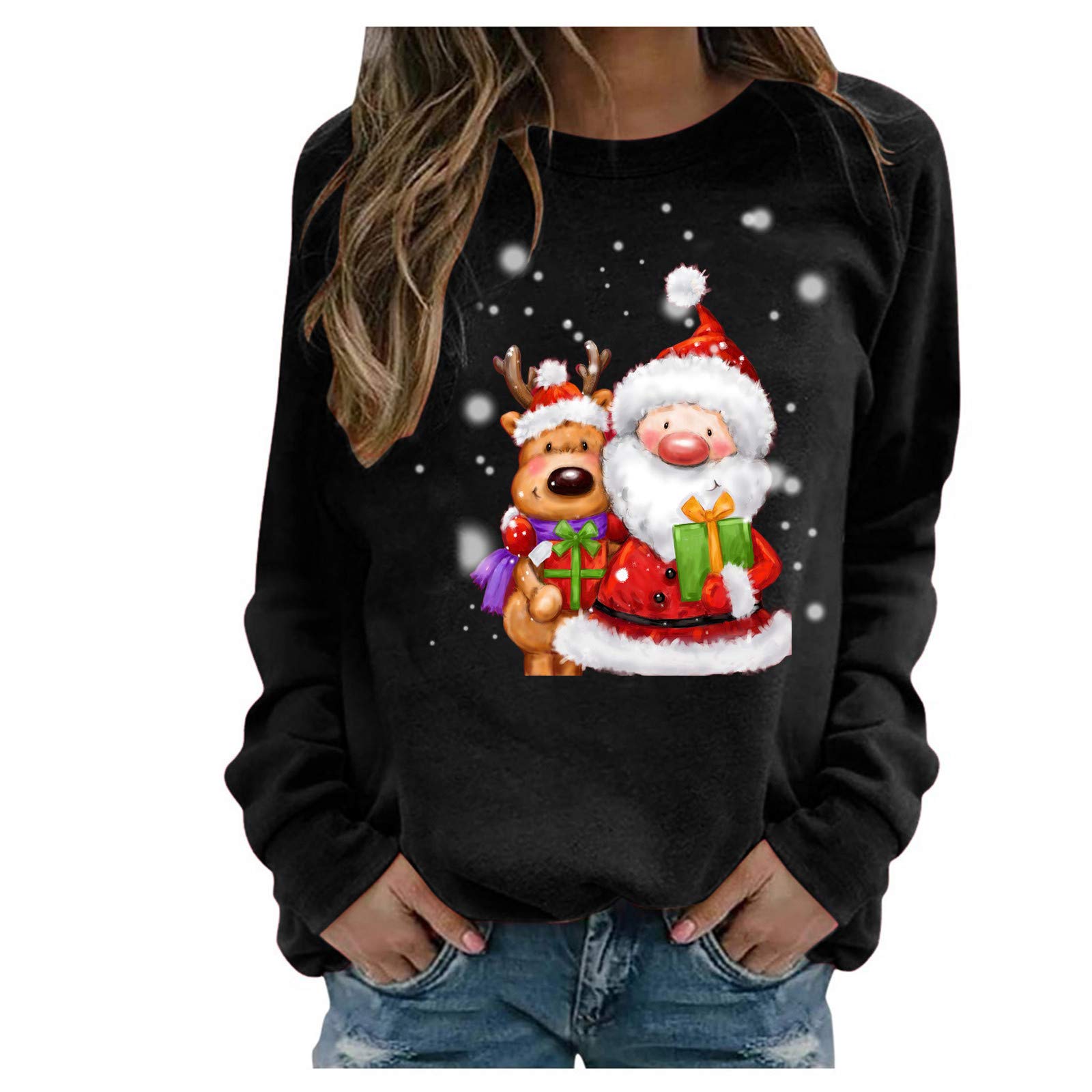 Women's Christmas Sweater | Casual Tunic Top with Twist Knot Detail | Long Sleeve Pullover Blouse for Holiday Parties & Family Gatherings