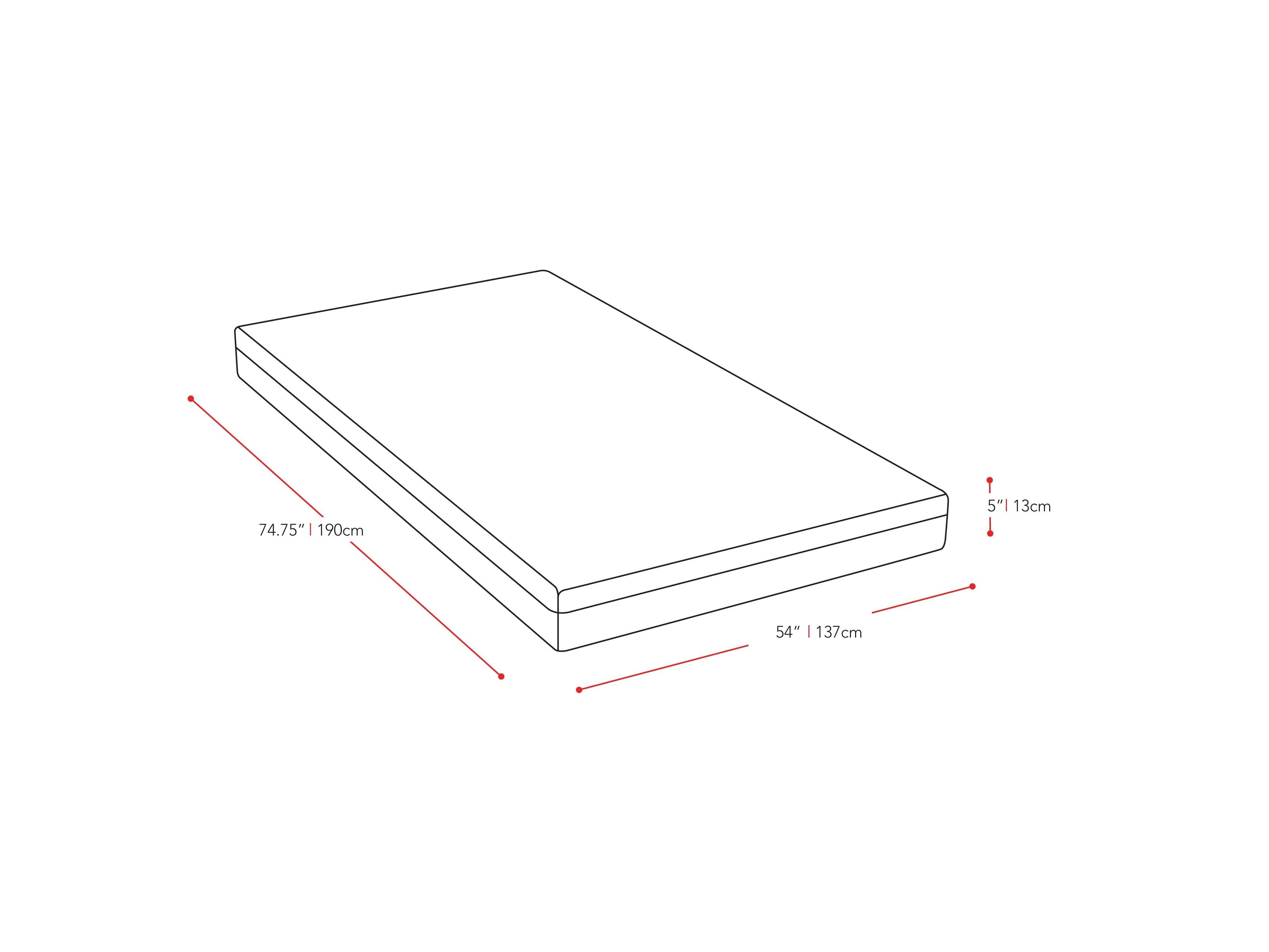 Memory Foam Mattress, Full/Double Size, 5-Inch Thick - Ultra Comfortable & Supportive for Back Pain Relief - Perfect for Guest Beds, Dorms & Small Spaces