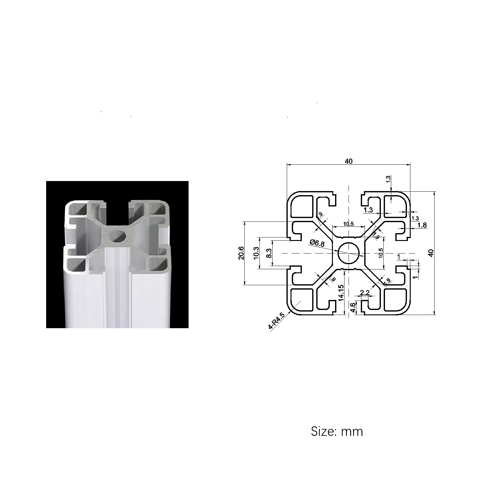 4040 T-Slot Aluminum Extrusion Profile - European Standard Anodized Silver Linear Rail Guide Frame for 3D Printer & CNC Machine DIY Projects (2Pcs, 50.39 inch/1280mm) - Perfect for Building Sturdy Printer Frames and CNC Workbench Structures