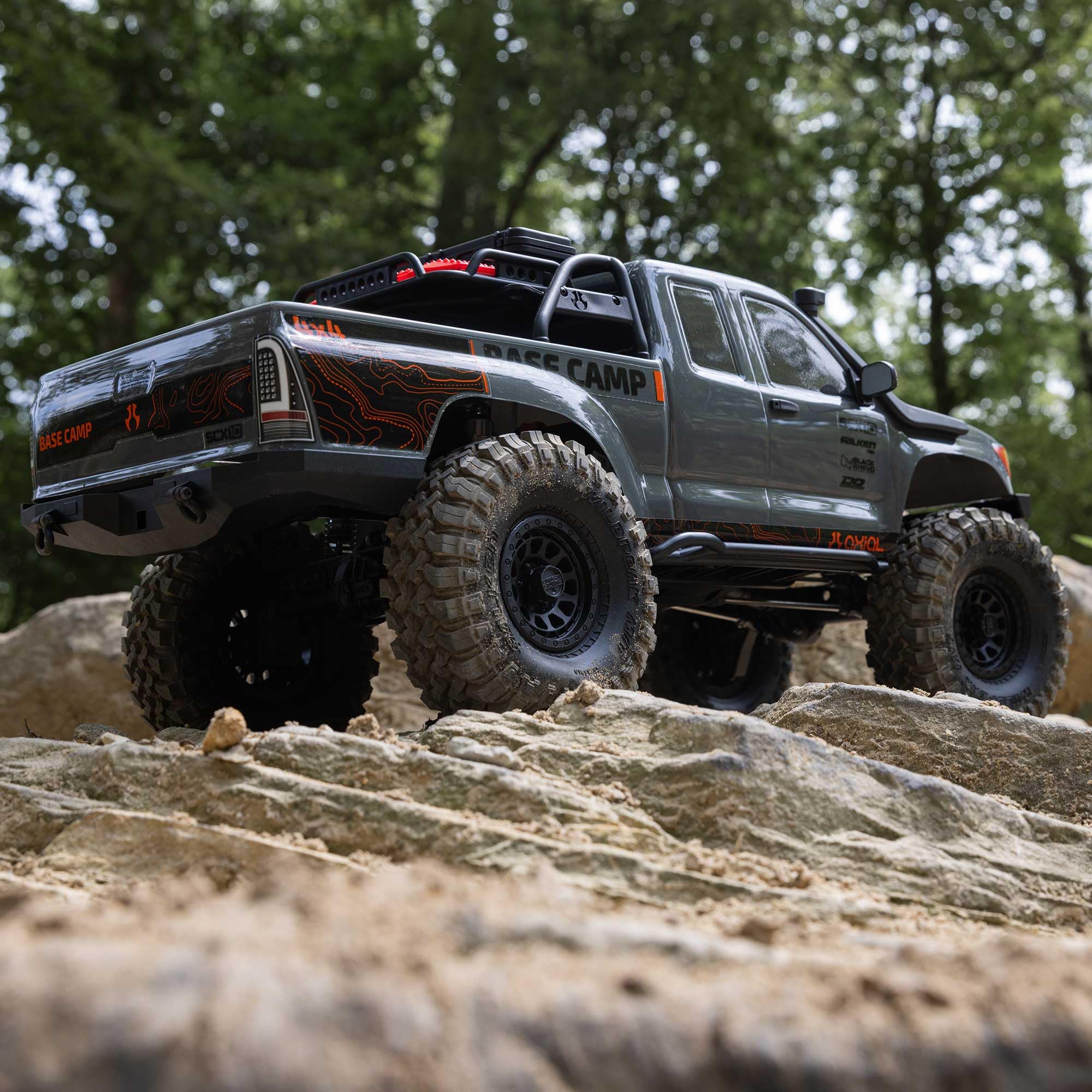 1/10 Scale Axial SCX10 III Base Camp 4X4 Rock Crawler RC Truck - RTR Brushed Motor (Battery/Charger Not Included) - Gray (AXI-1375T2) - Off-Road Adventure & Trail Crawling