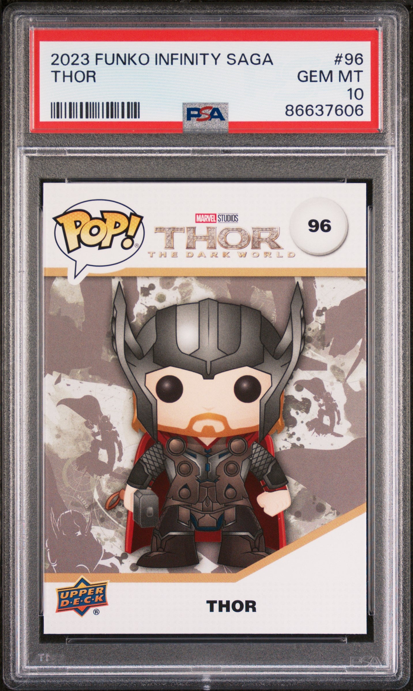 2023 Upper Deck Funko Pop Marvel Thor #96 PSA 10 Graded Collectible - Perfect for Marvel Fans, Display Cases & Comic Book Collections