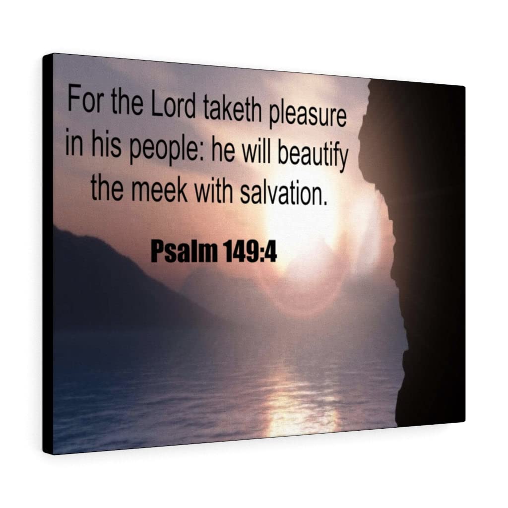 Christian Wall Art with Bible Verse - Psalm 149:4 Scripture Print for Home Decor | Inspirational Gift for Religious Housewarming, Church & Faith-Based Interiors