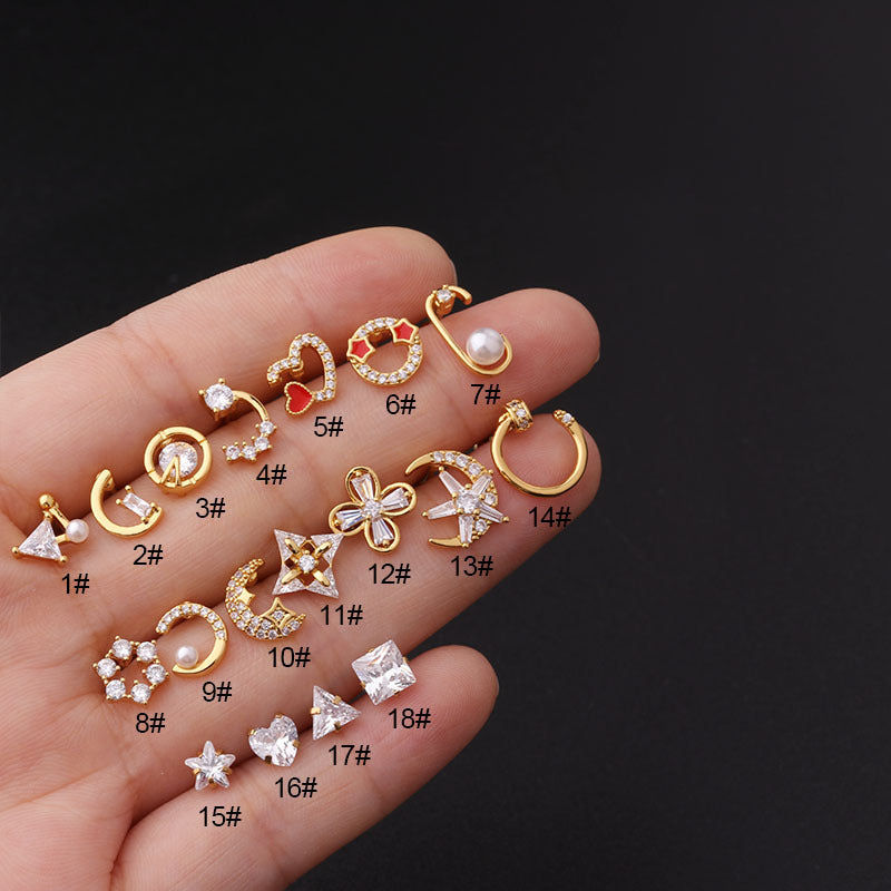 20G Cartilage Tiny Heart Stud Earrings - Cute Small Gold/Silver Piercing Jewelry for Women | Perfect for Daily Wear, Parties & Gifts