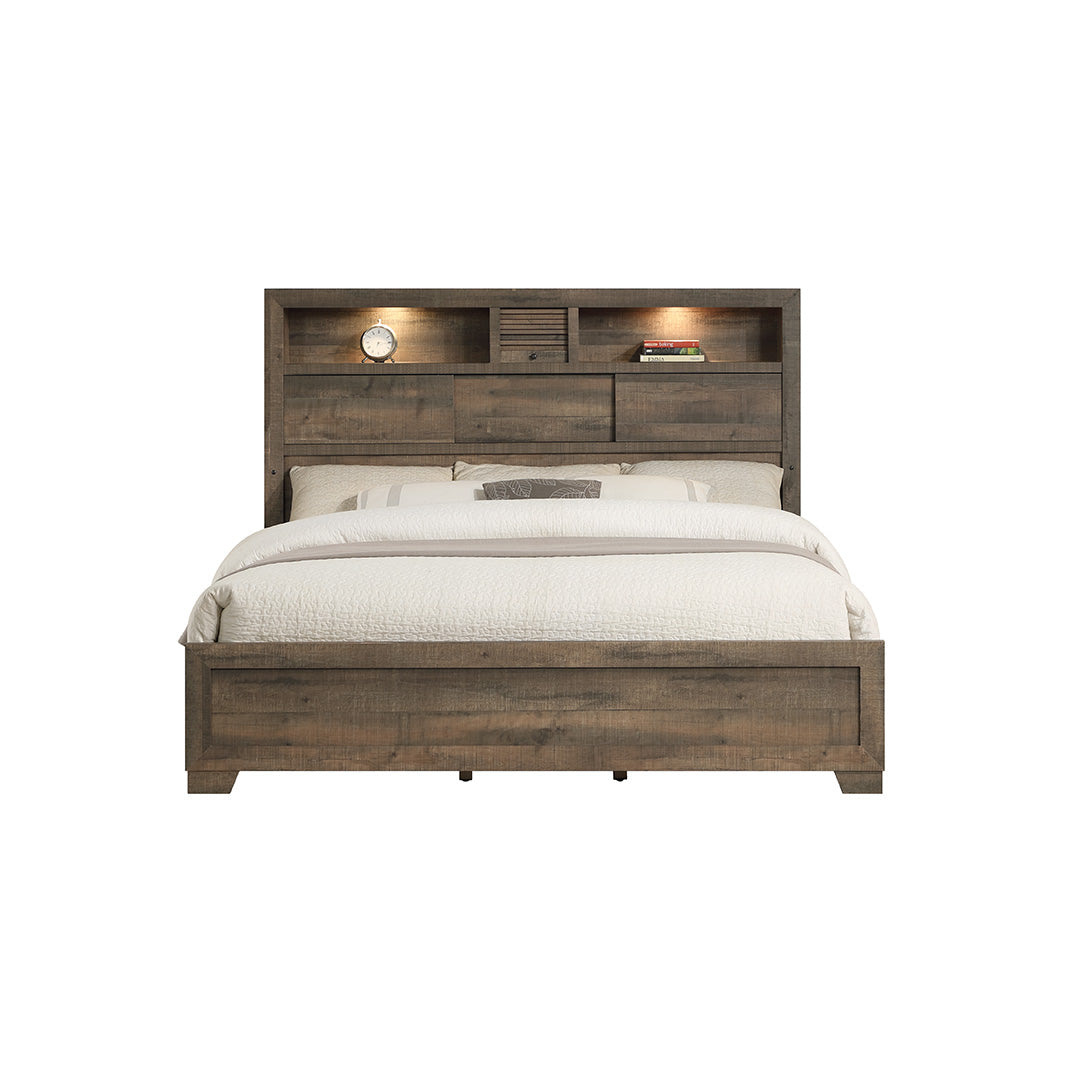 Modern Bookcase Bed with Storage - Space-Saving Bed Frame with Bookshelves for Small Apartments, Dorms & Studio Living