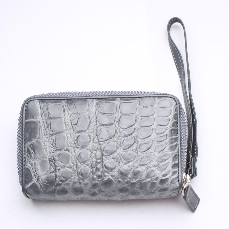 Premium Light Gray Genuine Crocodile Leather Wallet for Men - Slim RFID Blocking Bifold Wallet with Money Clip - Perfect for Business, Travel & Everyday Use