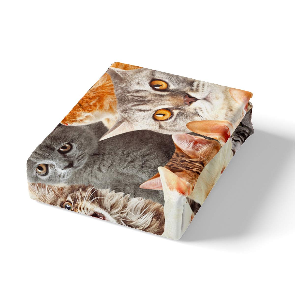 Feelyou Cat Comforter Cover Set - Cute Kitten Pattern Duvet Cover with 2 Pillow Shams - Soft Lightweight Bedding for Women & Kids - Perfect for Cat Lover Gifts and Cozy Bedroom Decor - Ideal for Kids' Rooms, Guest Bedrooms, and Cat-Themed Home Decor