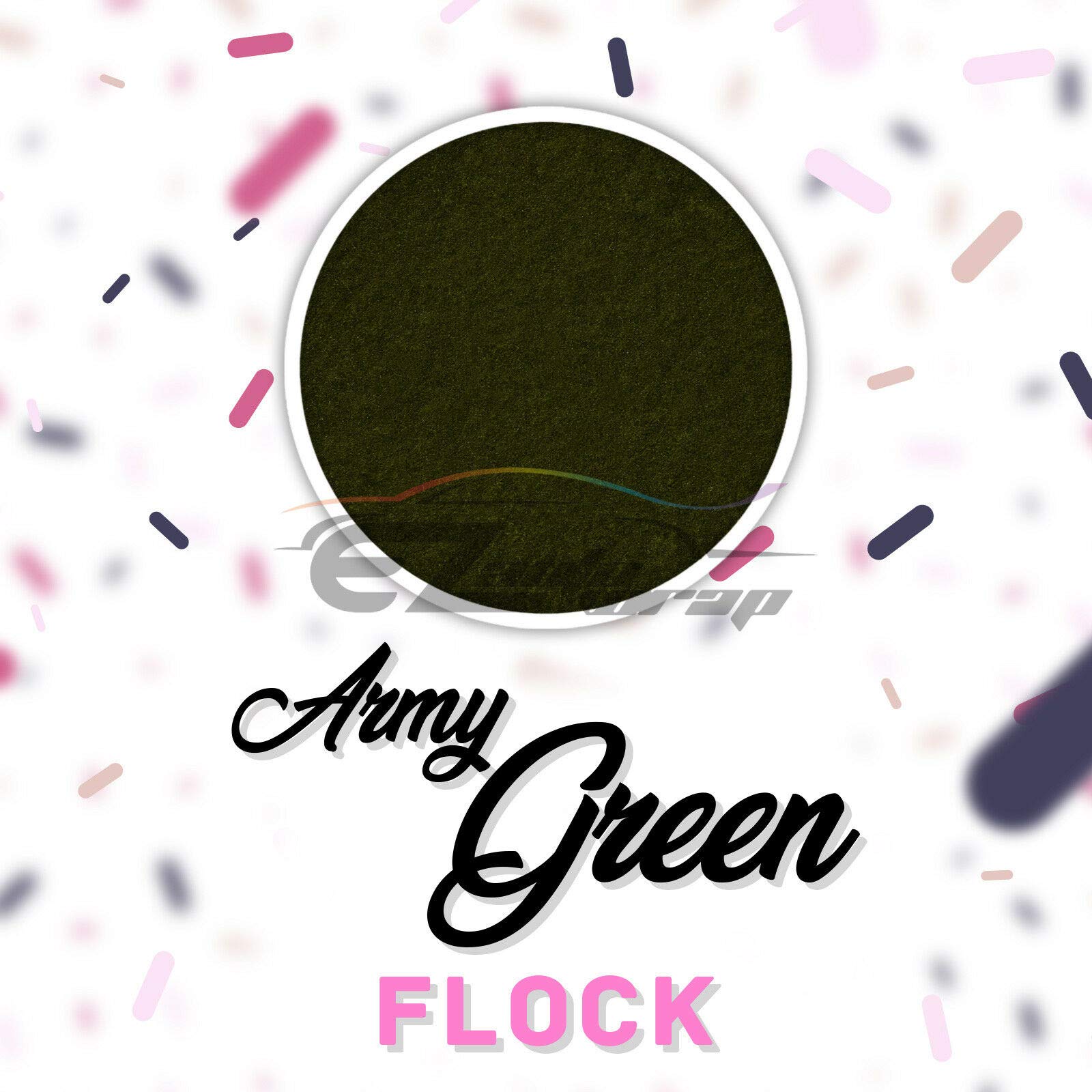 JD-ESSMO Army Green Flock Heat Transfer Vinyl HTV Sheet - 20