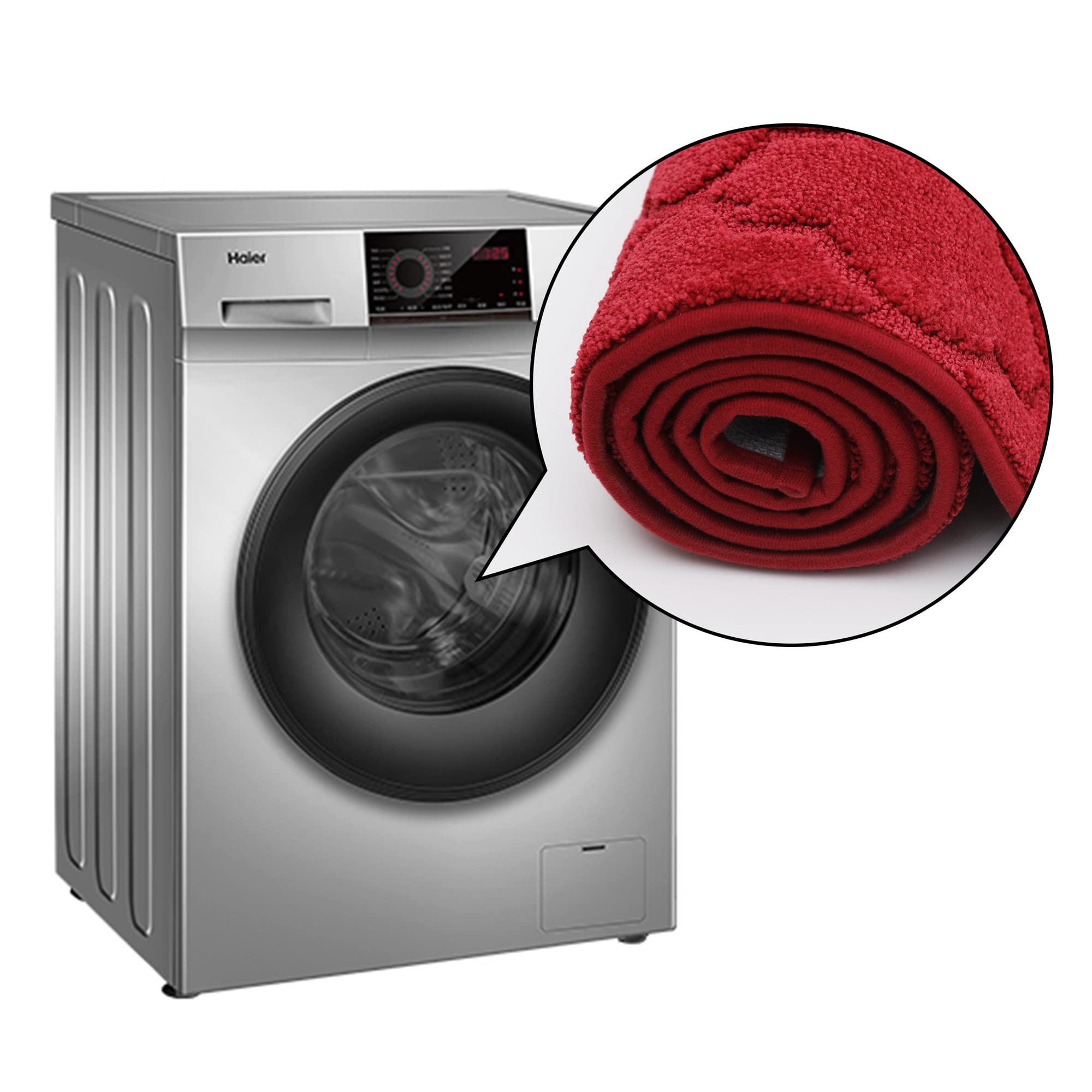 Non-Slip Soft Kitchen Floor Mat - Super Absorbent Sink Rug 20x79 Inches, Washable Polyester Standing Mat for Comfortable Cooking - Perfect for Kitchen, Laundry Room & Bathroom (Red)