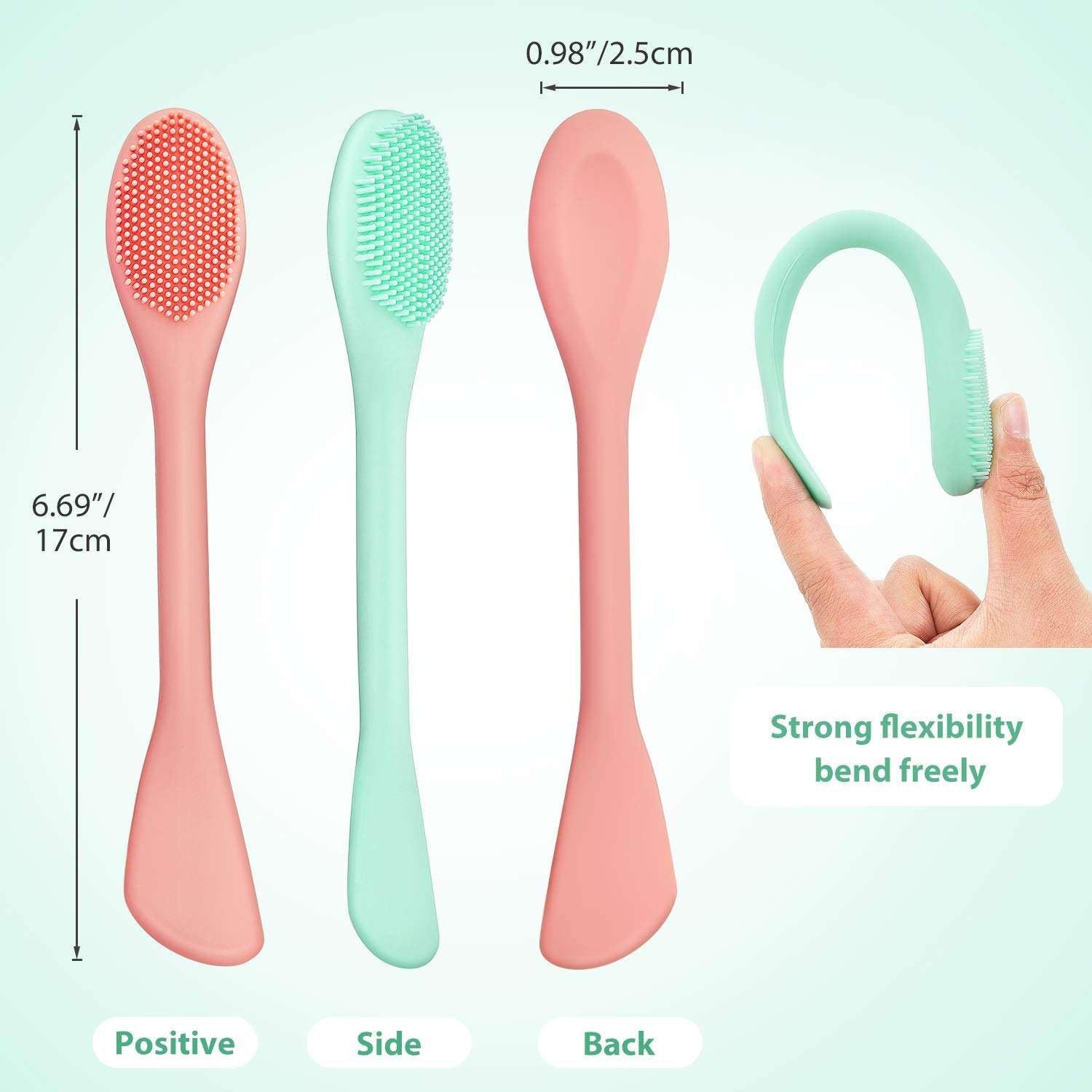 SMARZEC Silicone Face Mask Brush Applicator - Soft Facial Cleansing Brush for Cream, Mud, Clay & Body Lotion | Gentle Makeup Remover & Skin Care Tool for Spa, Home & Travel Beauty Routine