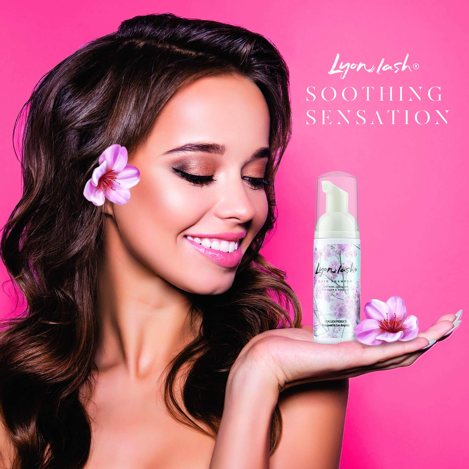 Lyon Lash Eyelash Extension Shampoo 150ml - Gentle Foam Cleanser for Sensitive Eyes, Paraben & Sulfate Free | Includes 2 Brushes & 2 Mascara Wands | Removes Eye Makeup, Oil & Extensions | Perfect for Salon Professionals & Home Use | Safe for Daily Eyelash Care & Extension Maintenance